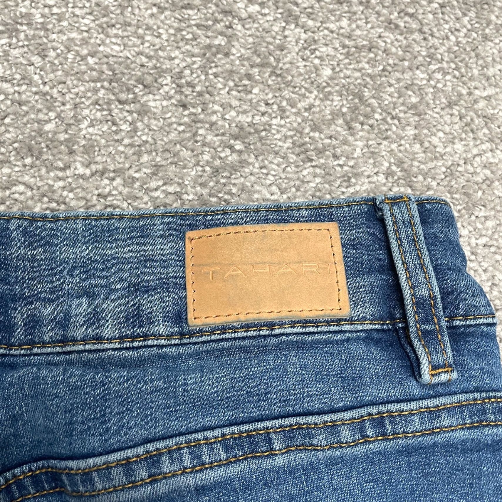Vintage Tahari Jeans Women 4 Skinny Mid Rise Distressed Denim 27x26 Blue 4/27 Regular Size 27" / US 4 / IT 40 - 7 Thumbnail