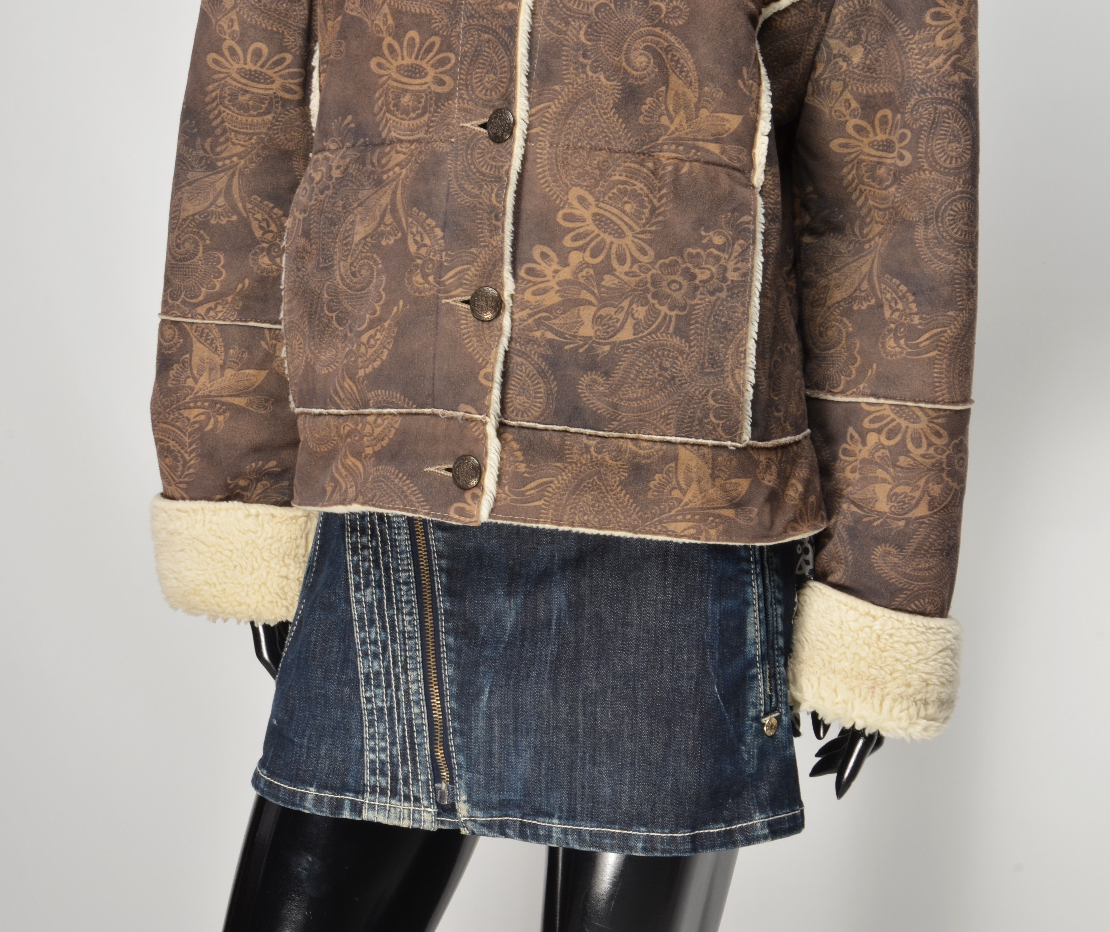 Vintage Per Una Vintage Y2K Boho Floral Faux Shearling Jacket Size M / US 6-8 / IT 42-44 - 5 Thumbnail