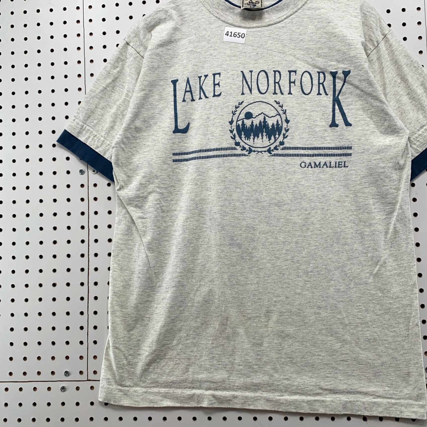 Vintage VINTAGE 90s Alore Lake Norfolk Graphic Print Shirt Adult Large Gray Outdoor Mens Size US L / EU 52-54 / 3 - 5 Thumbnail