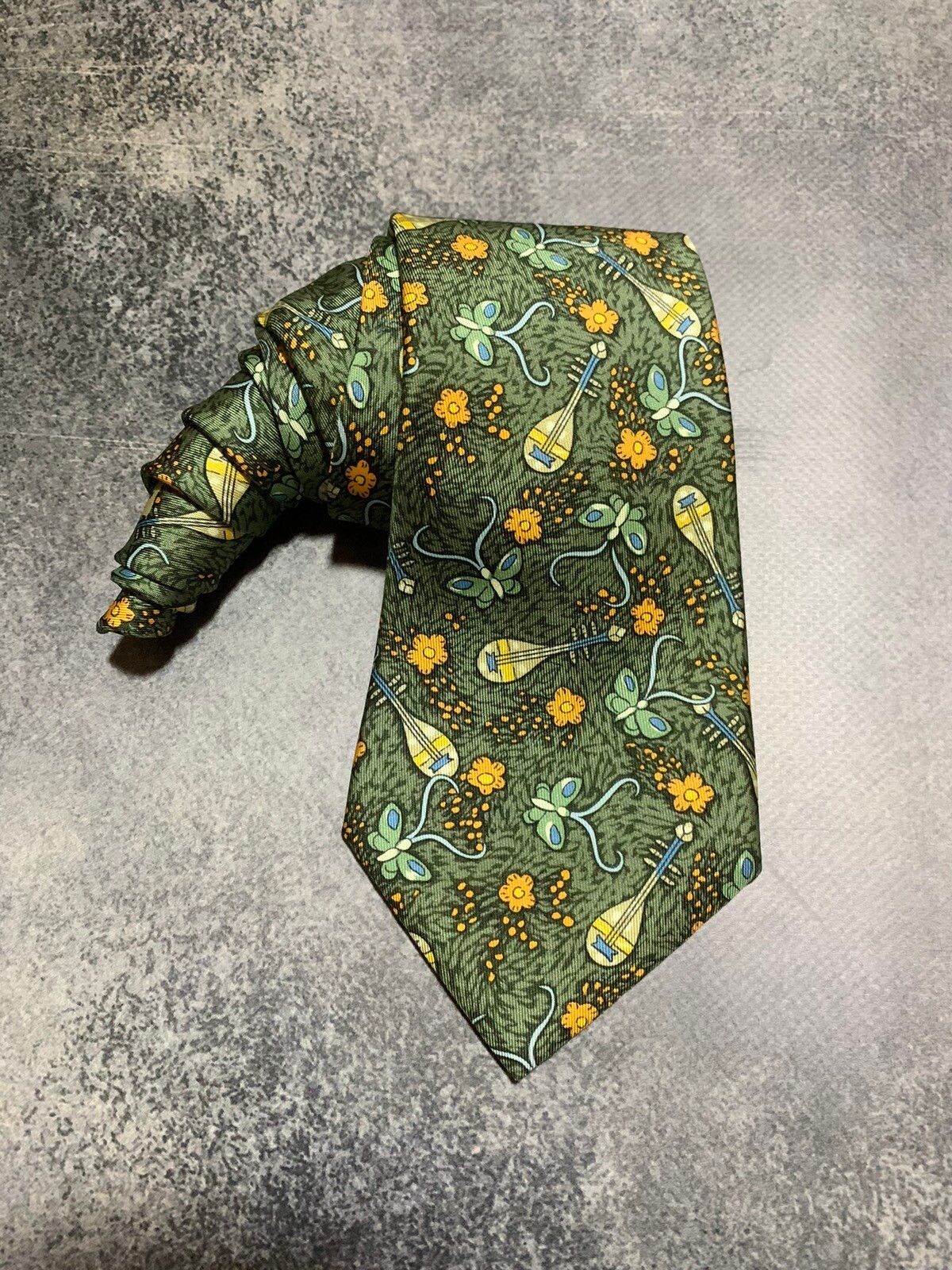 Pre-owned Hermes Vintage  Luxury Silk Tie. Insanely Beautiful Thing In Multicolor