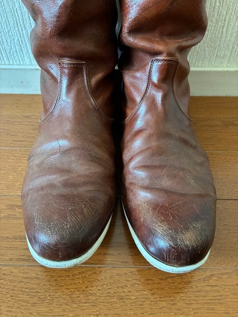 Number (N)ine Archive SS02 "Modern Age" Distressed Leather Pecos Boots Size US 8 / EU 41 - 7 Thumbnail