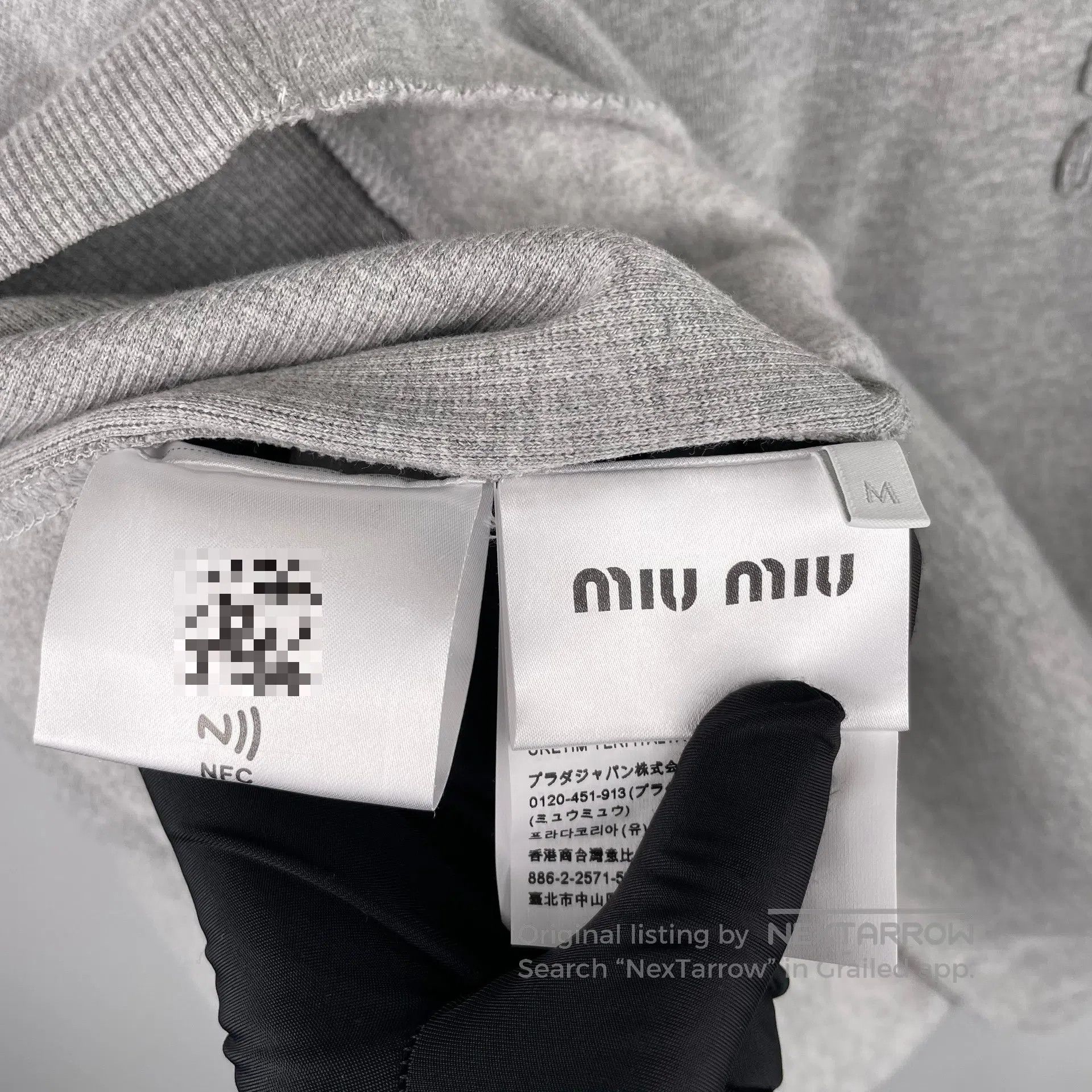 Miu Miu Miu Miu Gray navy collar long sleeve sweatshirt size M| Size US M / EU 48-50 / 2 - 8 Thumbnail