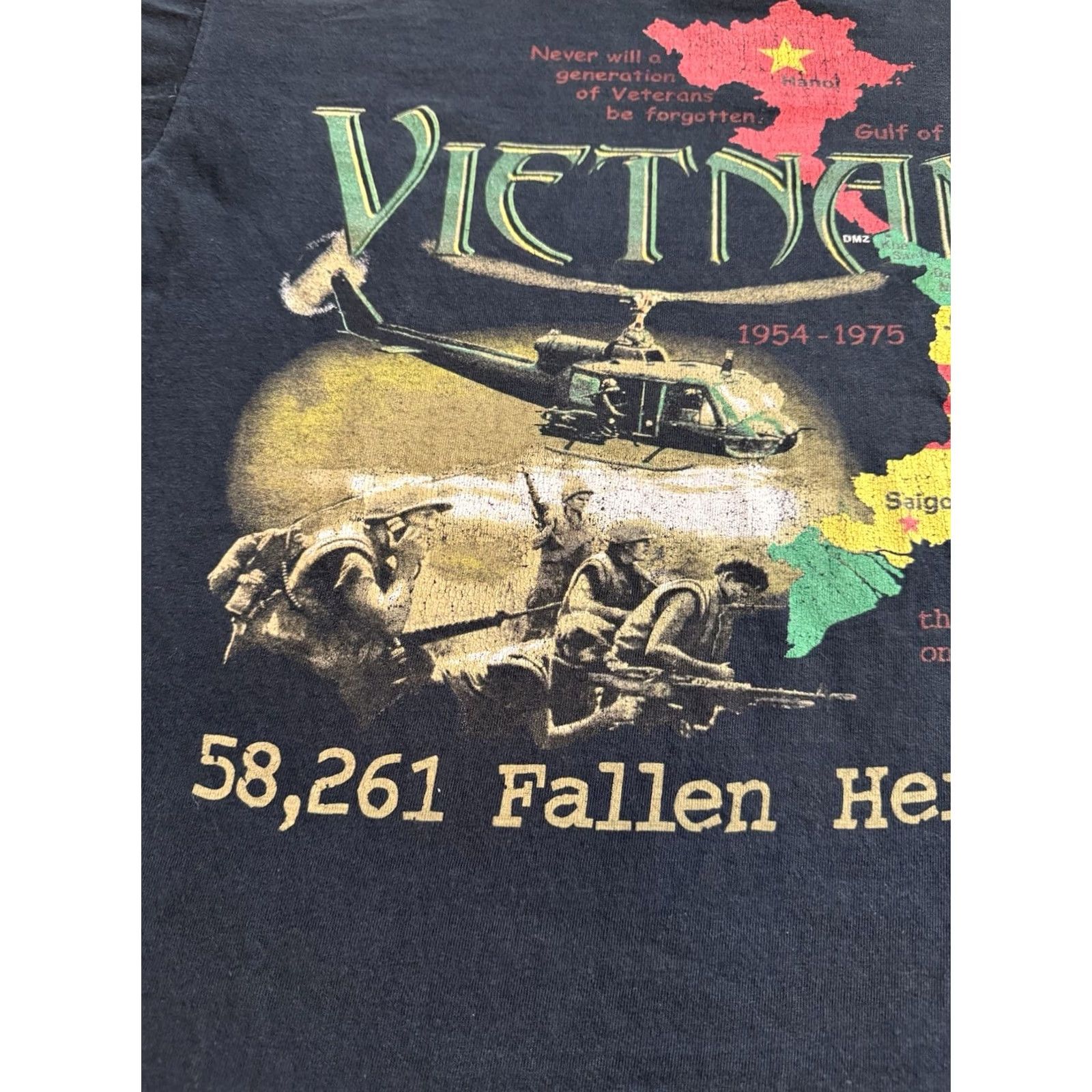 Vintage VINTAGE 90s Military Vietnam Fallen Soldiers T Shirt Sz M Black Jensen Rap Tee Mens Size US M / EU 48-50 / 2 - 3 Thumbnail
