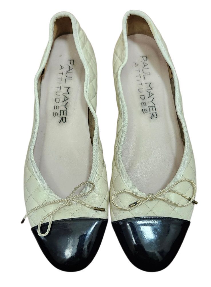 Other PAUL MAYER (ATTITUDES)-BLACK/BONE BALLET FLATS SIZE 8 B Size US 8 / IT 38 - 3 Thumbnail