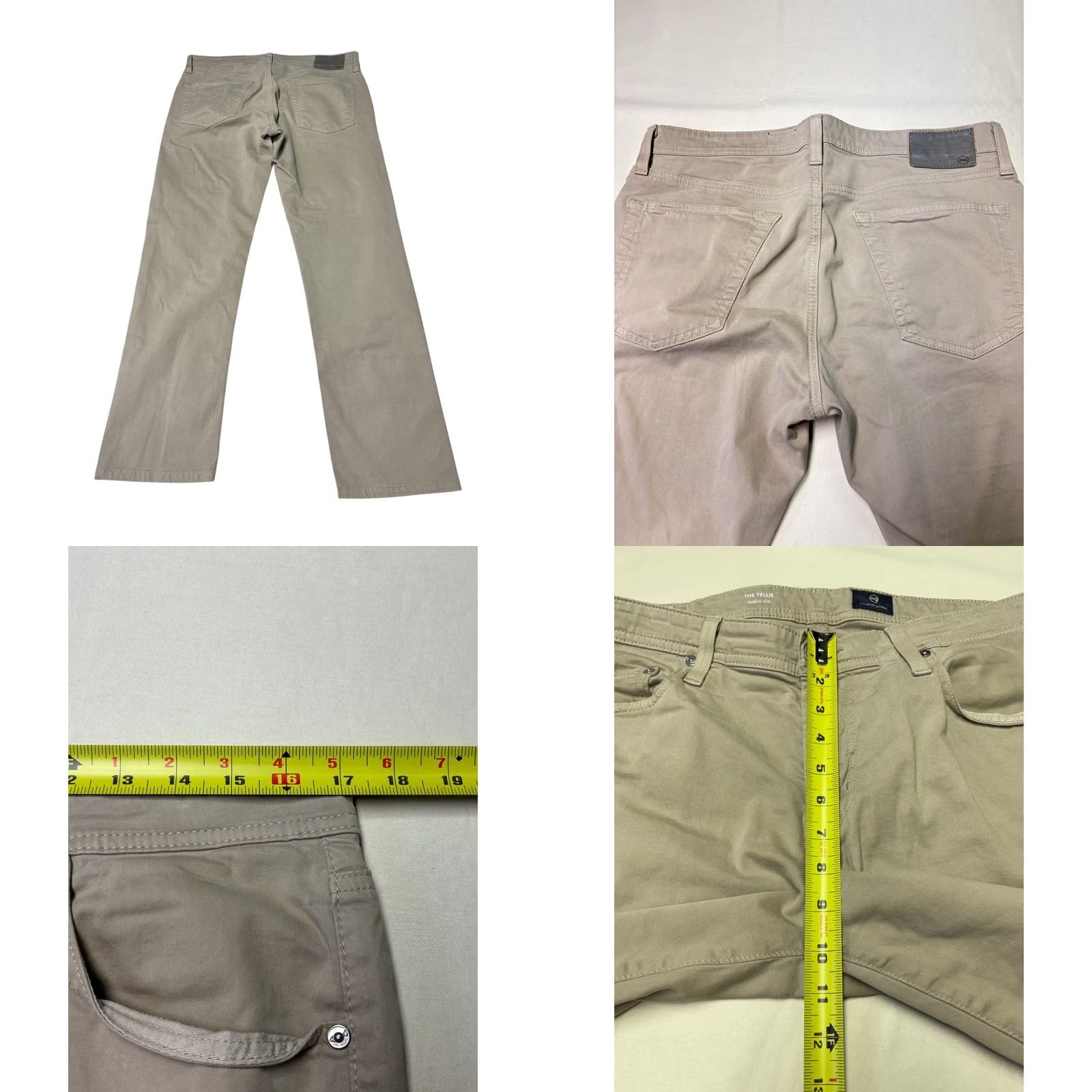 Vintage AG Adriano Goldschmied The Tellis Modern Slim Pants 33x29 Tan Khaki Size US 33 - 8 Thumbnail