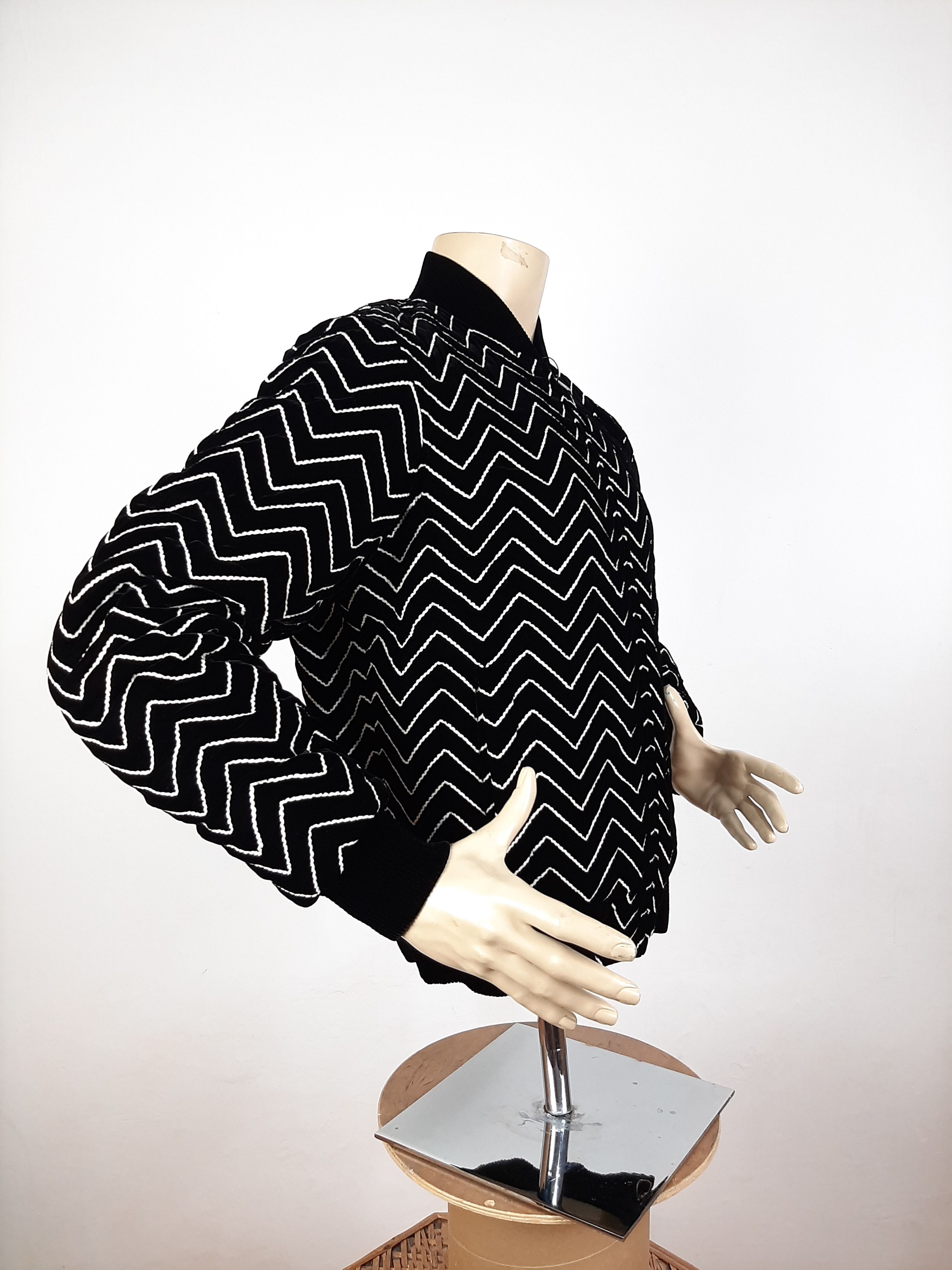 Saint Laurent Paris Saint Laurent Zig Zag Print Bomber Black Men's Size IT 48 M Size US M / EU 48-50 / 2 - 7 Thumbnail