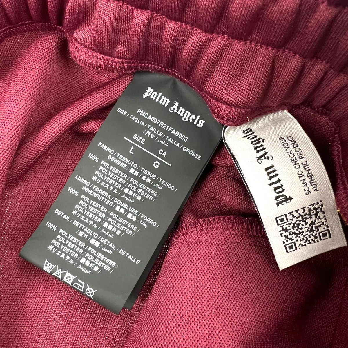 Palm Angels Palm Angels Burgundy & Yellow Sweatpants Size US 33 - 4 Thumbnail
