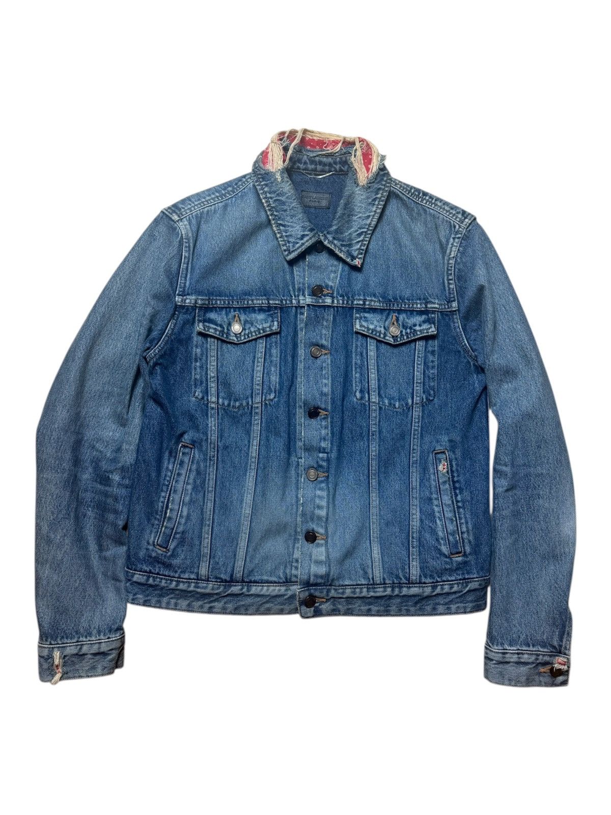 S/S19 Bandana Distressed Denim Jacket Anthony Vaccarello