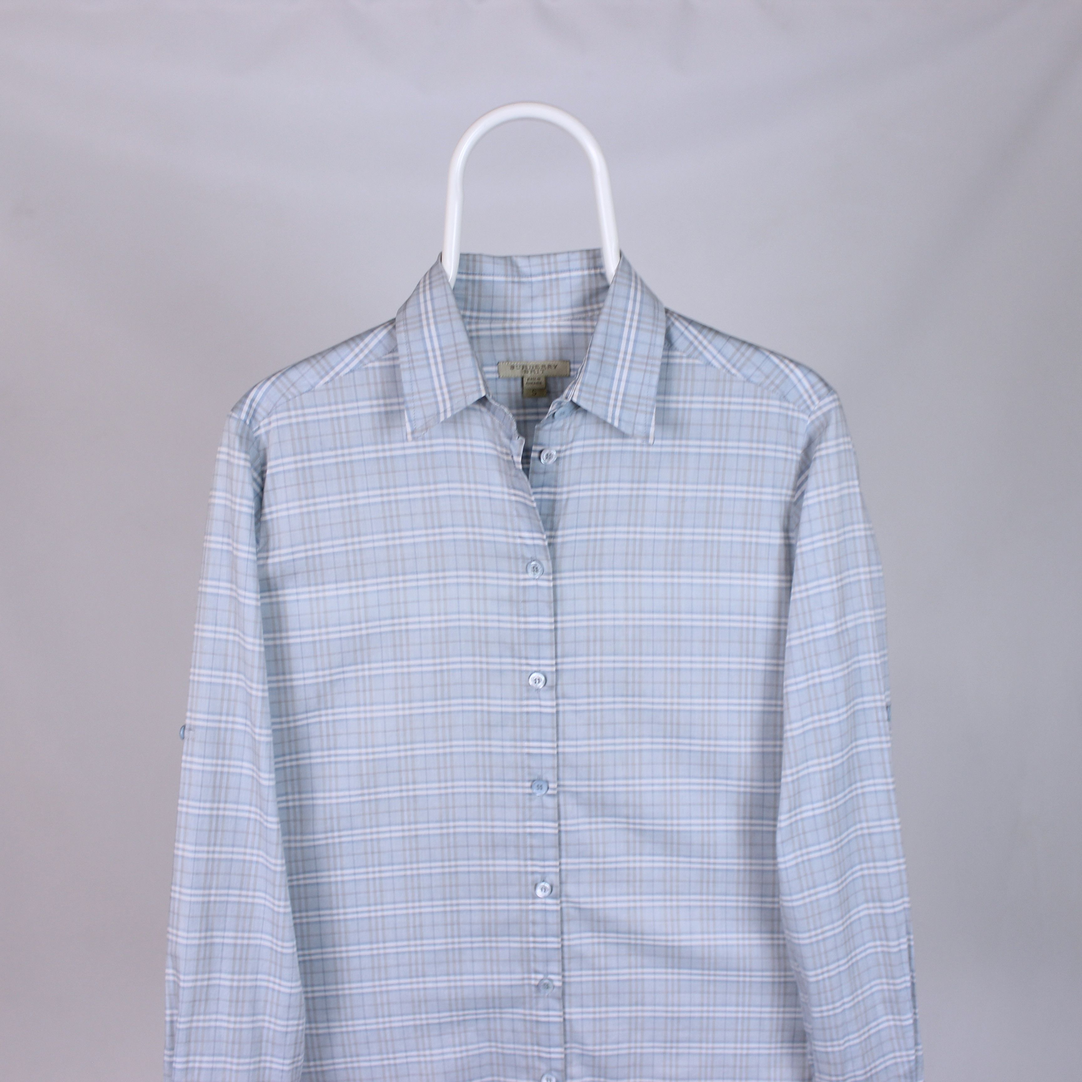 Burberry × Vintage Burberry vintage button ups shirt rarity blue nova S M Size US S / EU 44-46 / 1 - 2 Thumbnail