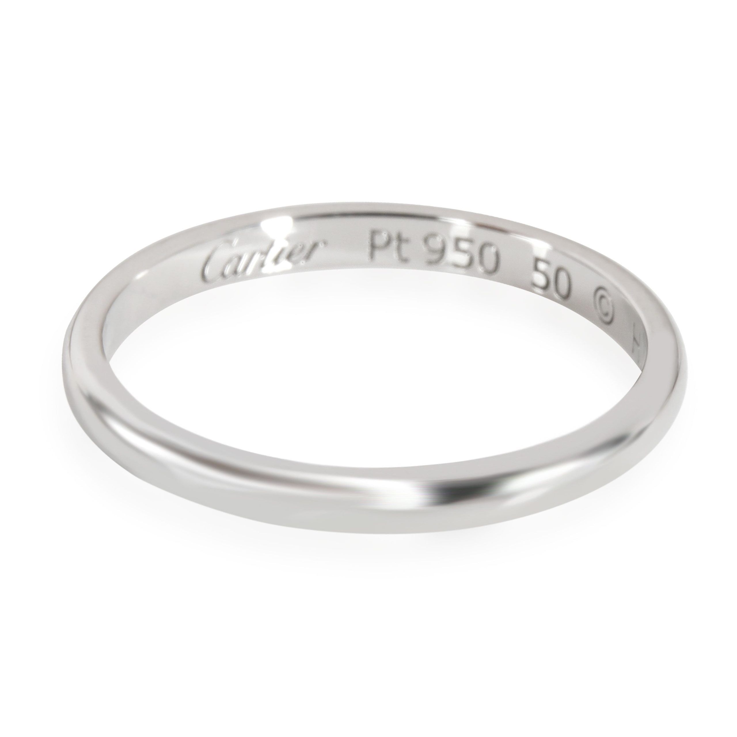image of Cartier 1895 Wedding Band In Platinum in Silver, Women's