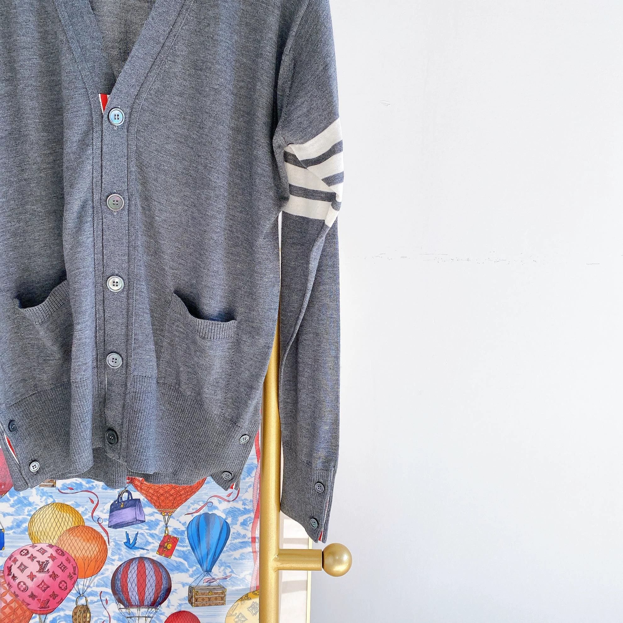 Thom Browne Thom Browne Gray Knit Cardigan Size 2 New with Tags Size US M / EU 48-50 / 2 - 4 Thumbnail