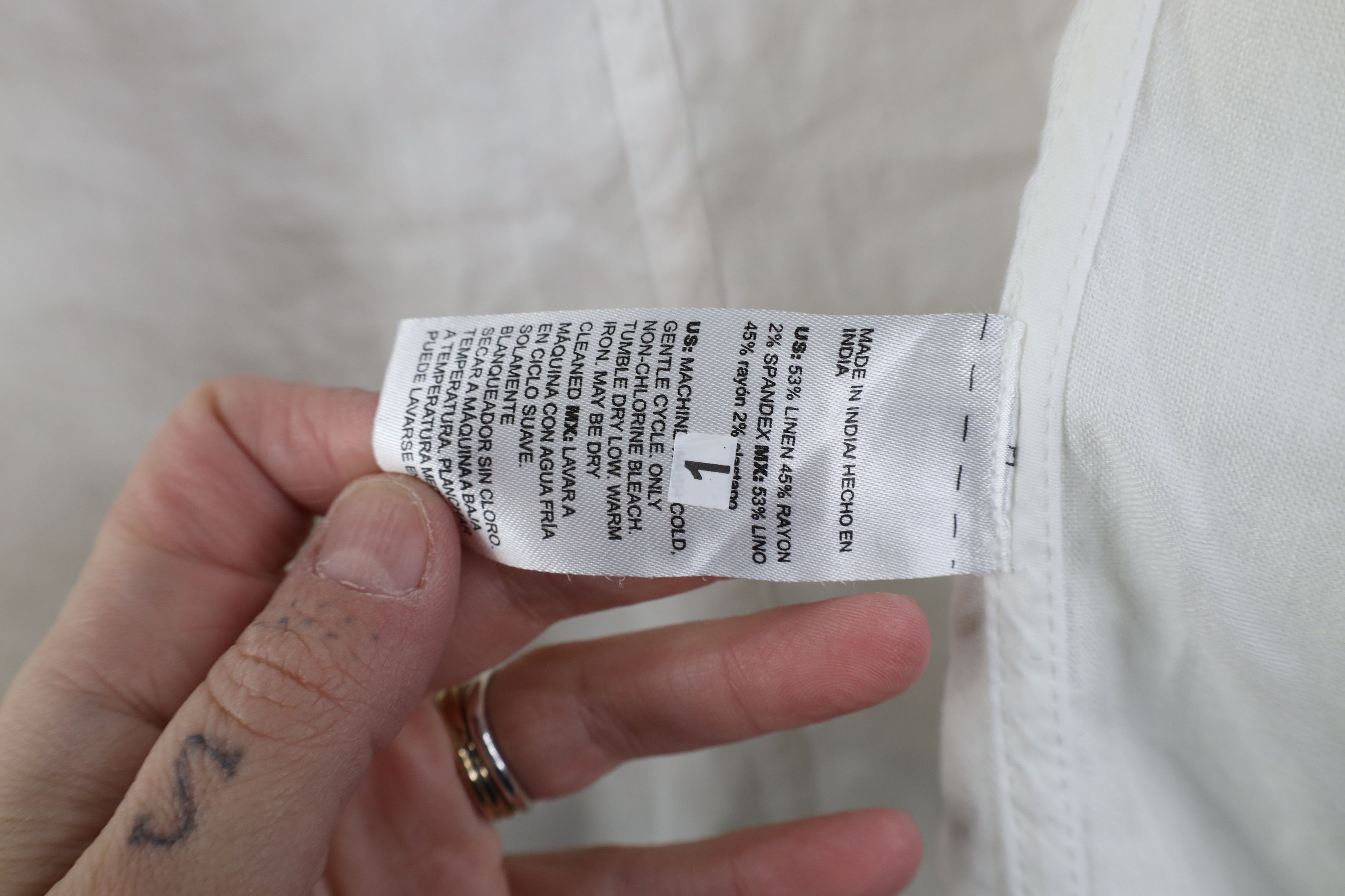 Chicos New Chicos One Button Stretch Linen Blazer Jacket Coat White Size S / US 4 / IT 40 - 12 Thumbnail