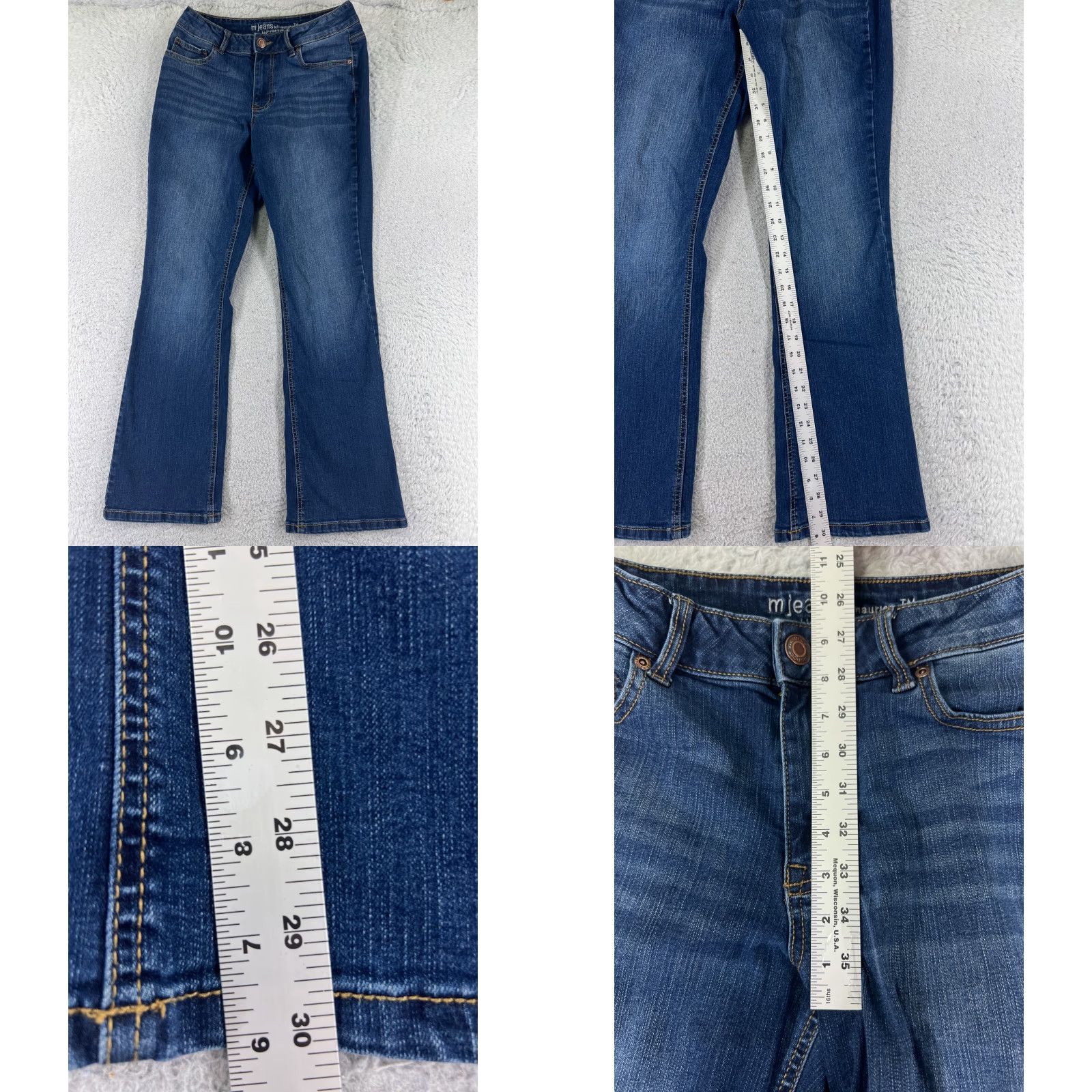 Vintage Maurices Jeans Women 8 Blue Denim Bootcut High Rise 27x30 Regular Stretch Cotton 5-Pocket Zipper Distressed Size 30" / US 8 / IT 44 - 8 Thumbnail