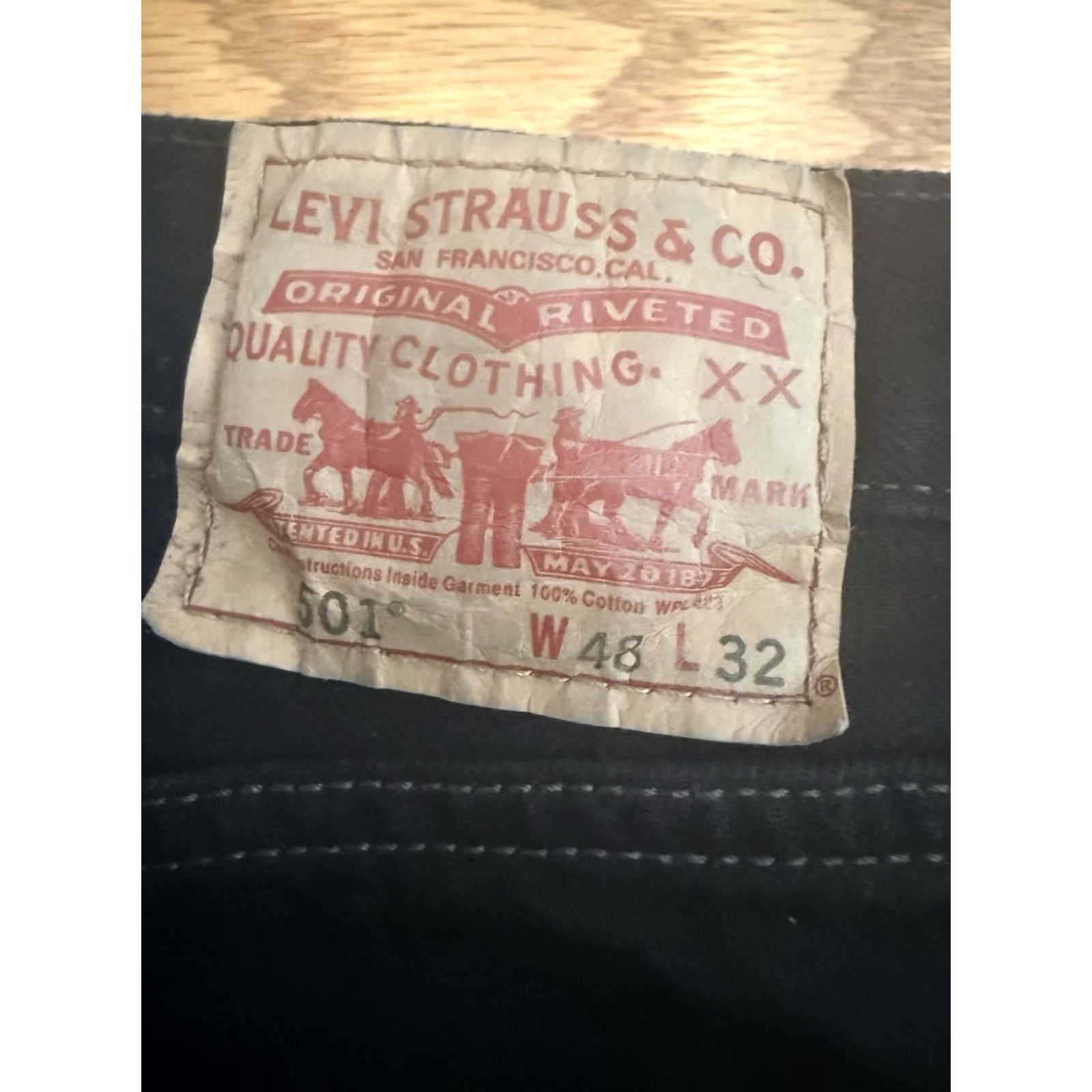 Levi's Levi's 501 Jeans Black Men's 48x32 Original Fit Casual Work Basic Fish Camp Size US 32 / EU 48 - 6 Thumbnail