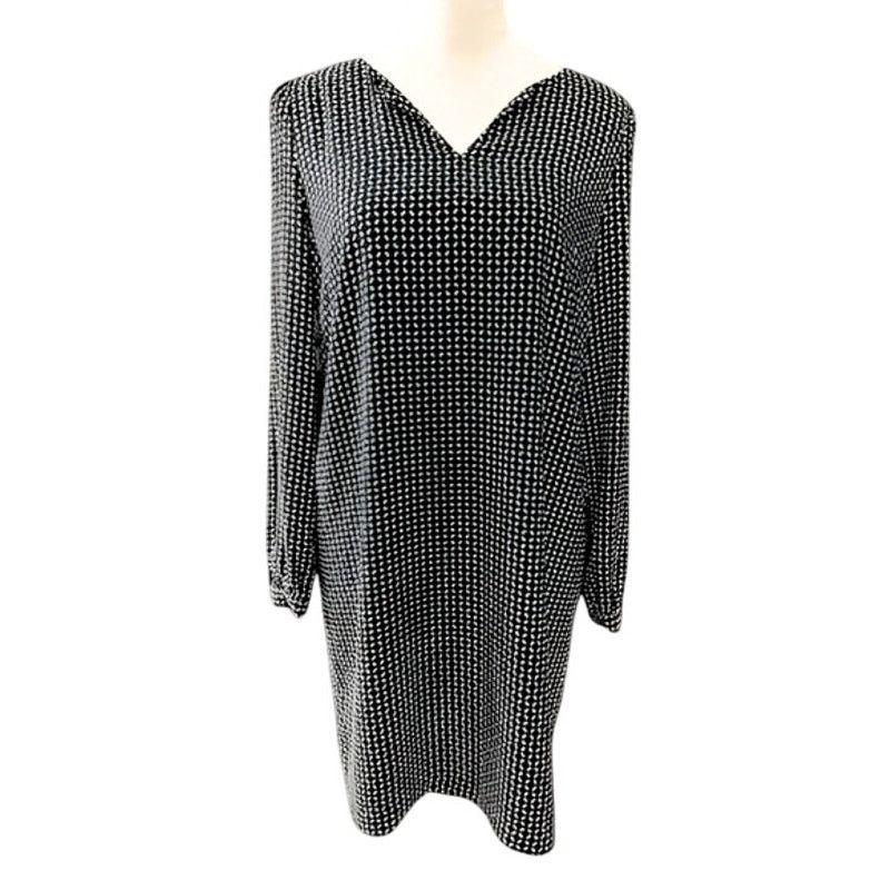 Other Lila Rose Dress Geometric V-Neck Long Sleeve Black White 6 Size M / US 6-8 / IT 42-44 - 1 Thumbnail