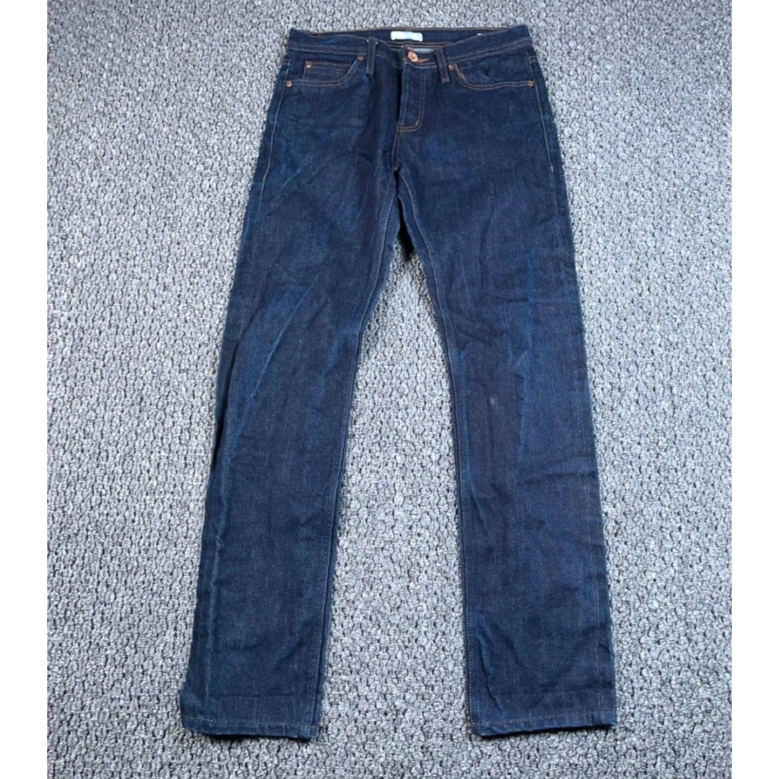 The Unbranded Brand VINTAGE The Unbranded UB101 Skinny Jeans Men's 30 Dark Blue Denim Selvedge 5-Pocket 32 Inseam Adult Mens Skinny Fit Size US 30 / EU 46 - 2 Thumbnail