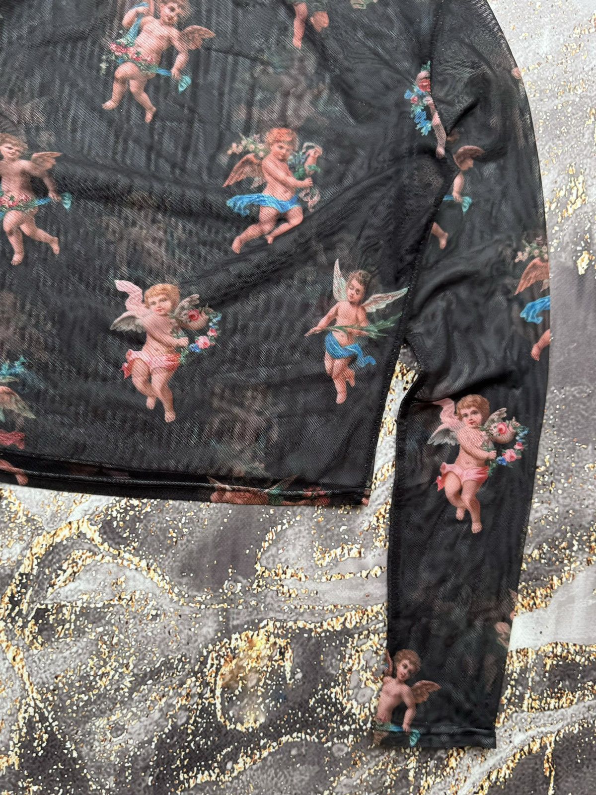 Vintage Vintage Mesh Printed Crop Long Sleeve Gaultier Style Size S / US 4 / IT 40 - 8 Thumbnail