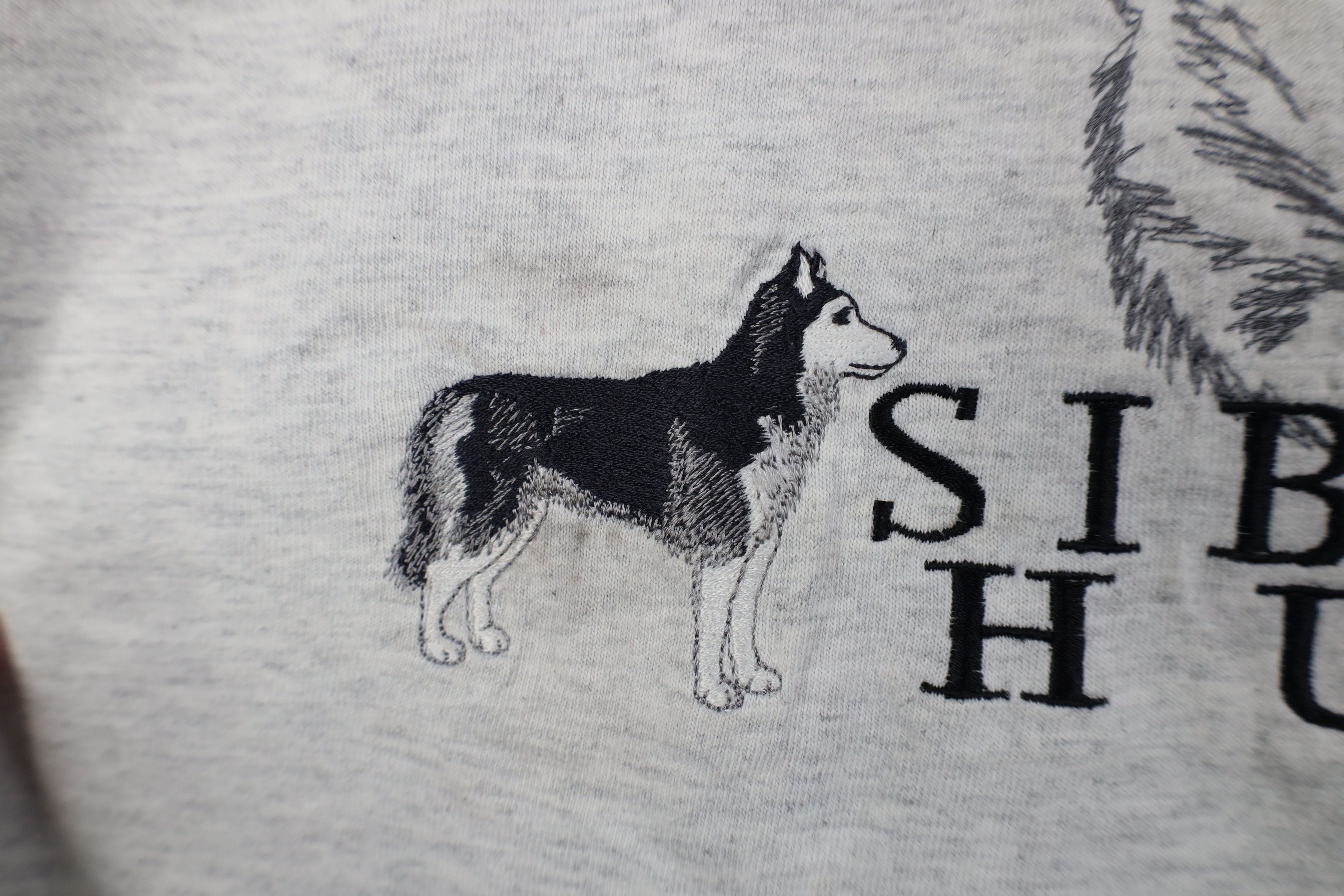 Vintage Vintage 90s Siberian Husky Dog Short Sleeve T-Shirt Gray Size US L / EU 52-54 / 3 - 5 Thumbnail