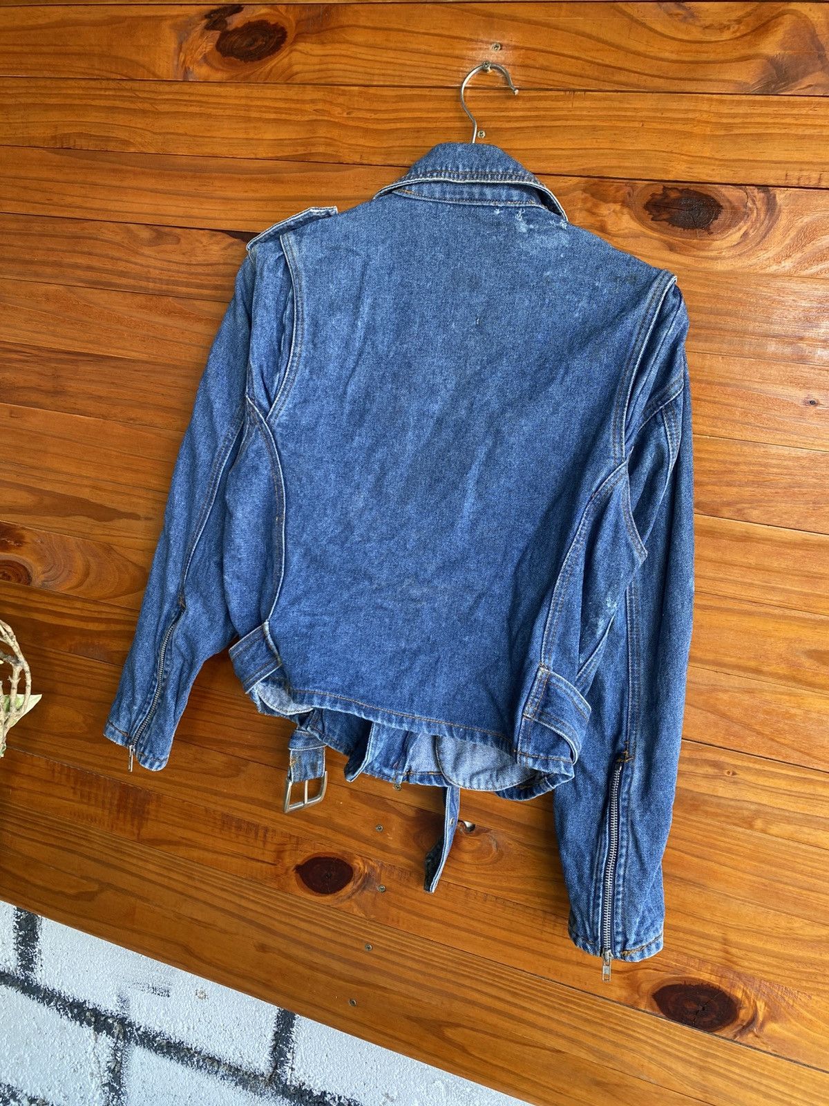 Japanese Brand A2F All About Fashion Vintage Style Denim Motorcycle Jacket Size US S / EU 44-46 / 1 - 9 Thumbnail