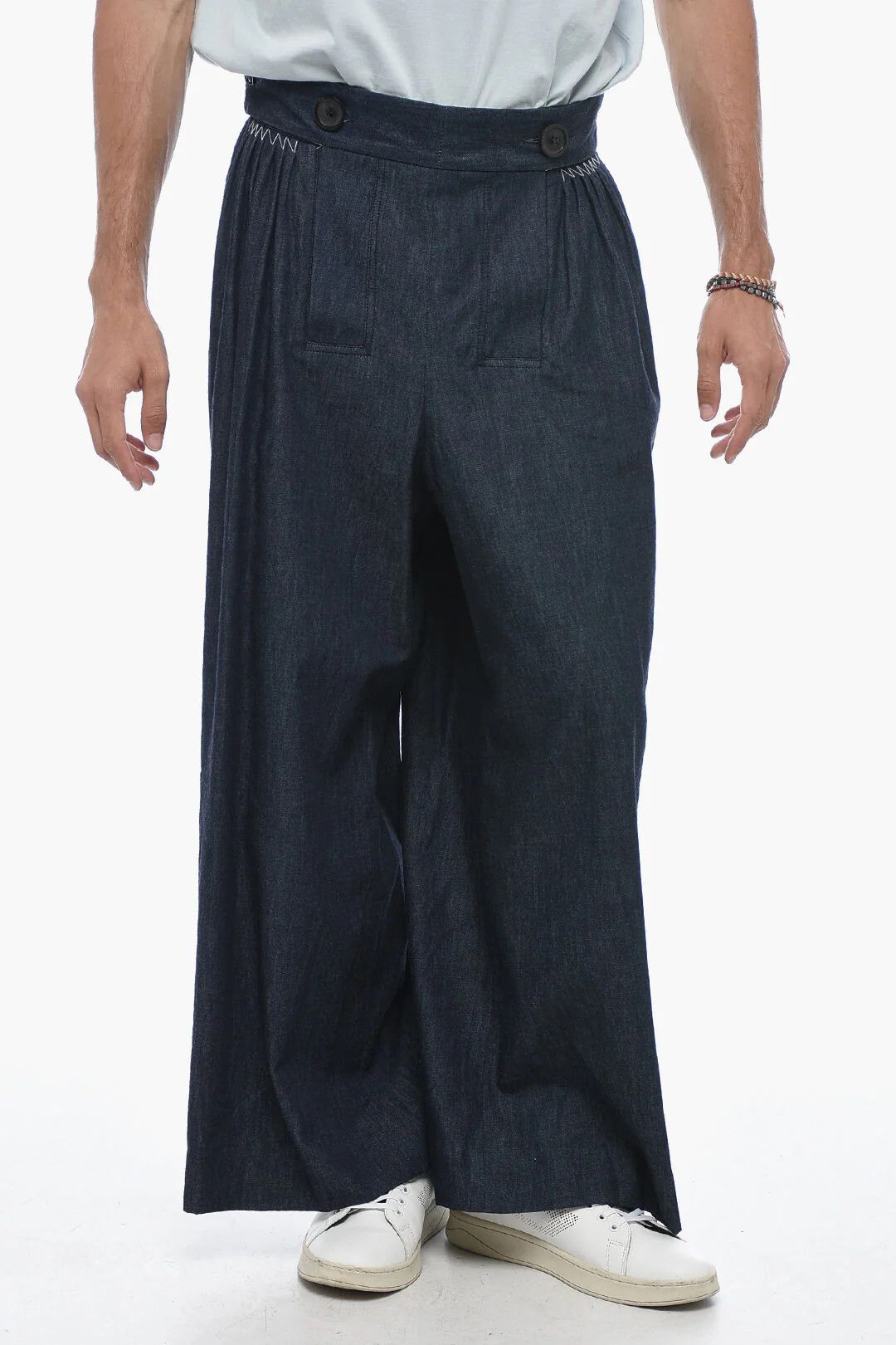 Maison Margiela og1mm0326 Gaucho Jeans in Blue Size US 34 / EU 50 - 1 Thumbnail