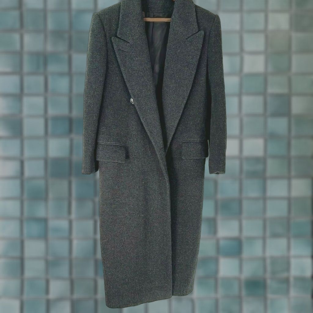 Vintage Mark Shale Women's Trench Coat Jacket Size 12 Gray Wool Long Sleeve Casual Classic Size XL / US 12-14 / IT 48-50 - 1 Thumbnail
