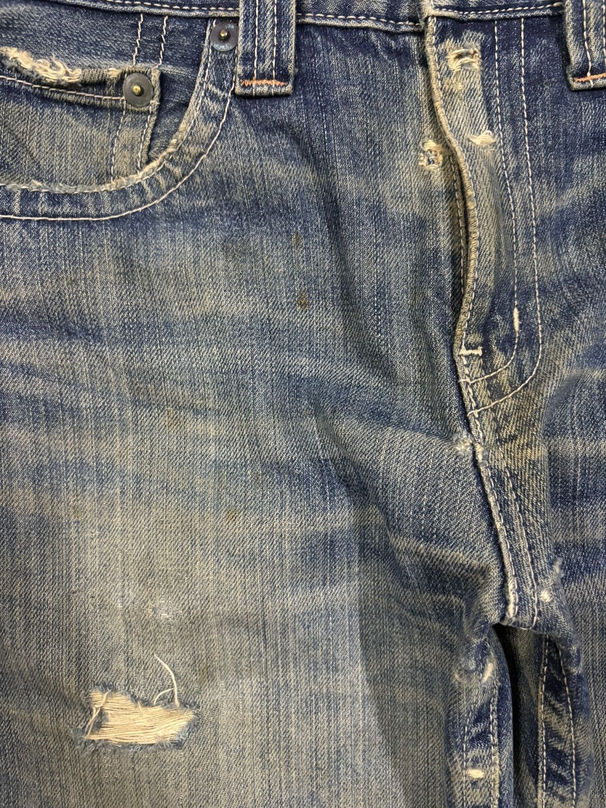 Undercover × Uniqlo Vintage 90s Uniqlo Mud Wash Loose Fit Flare Distressed Jeans Size US 31 - 4 Thumbnail