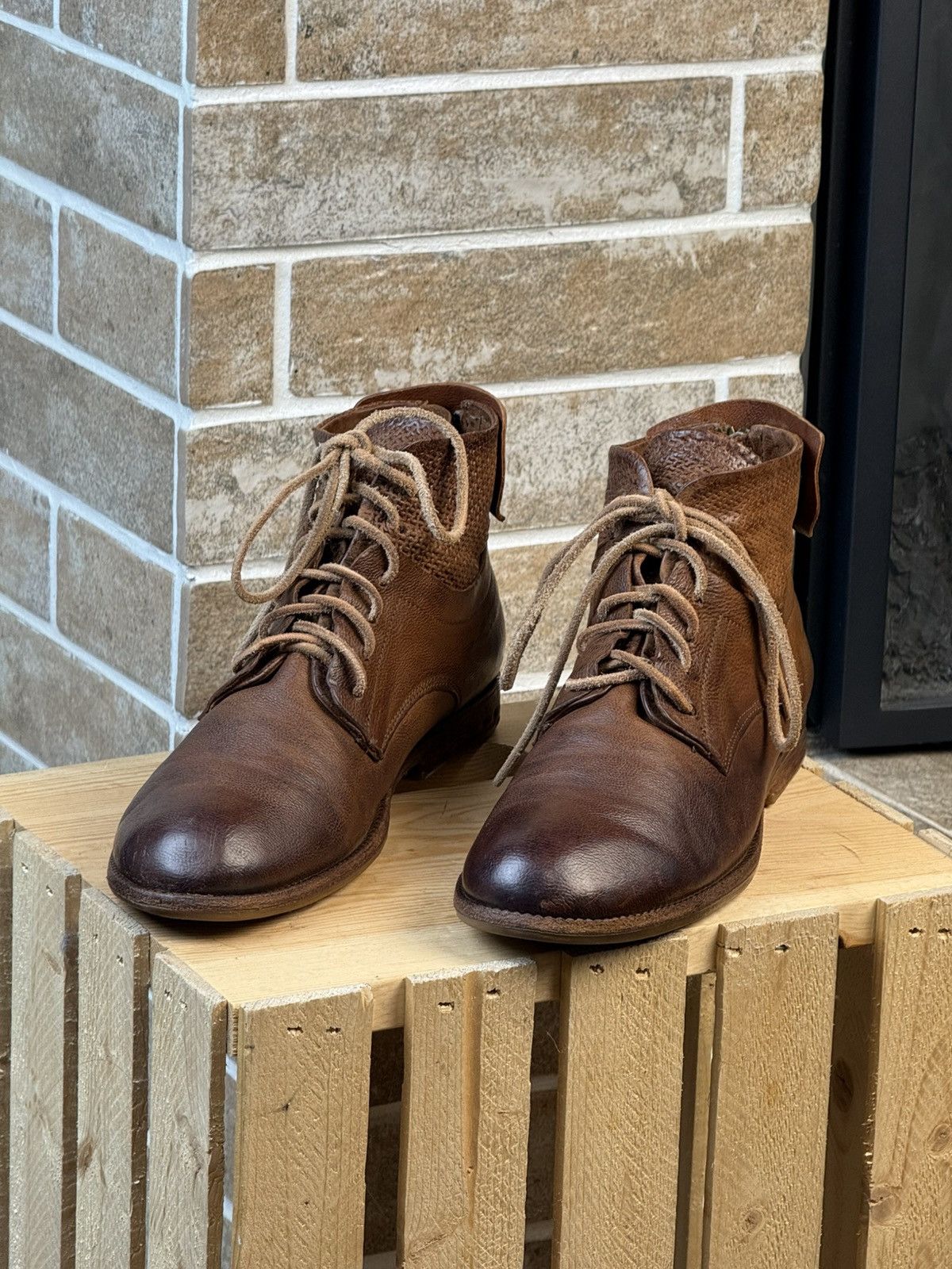 A.S.98 × Vintage A.S 98 Airstep Brown Leather Zip Biker Avant Gard Boots Size US 9 / IT 39 - 3 Thumbnail