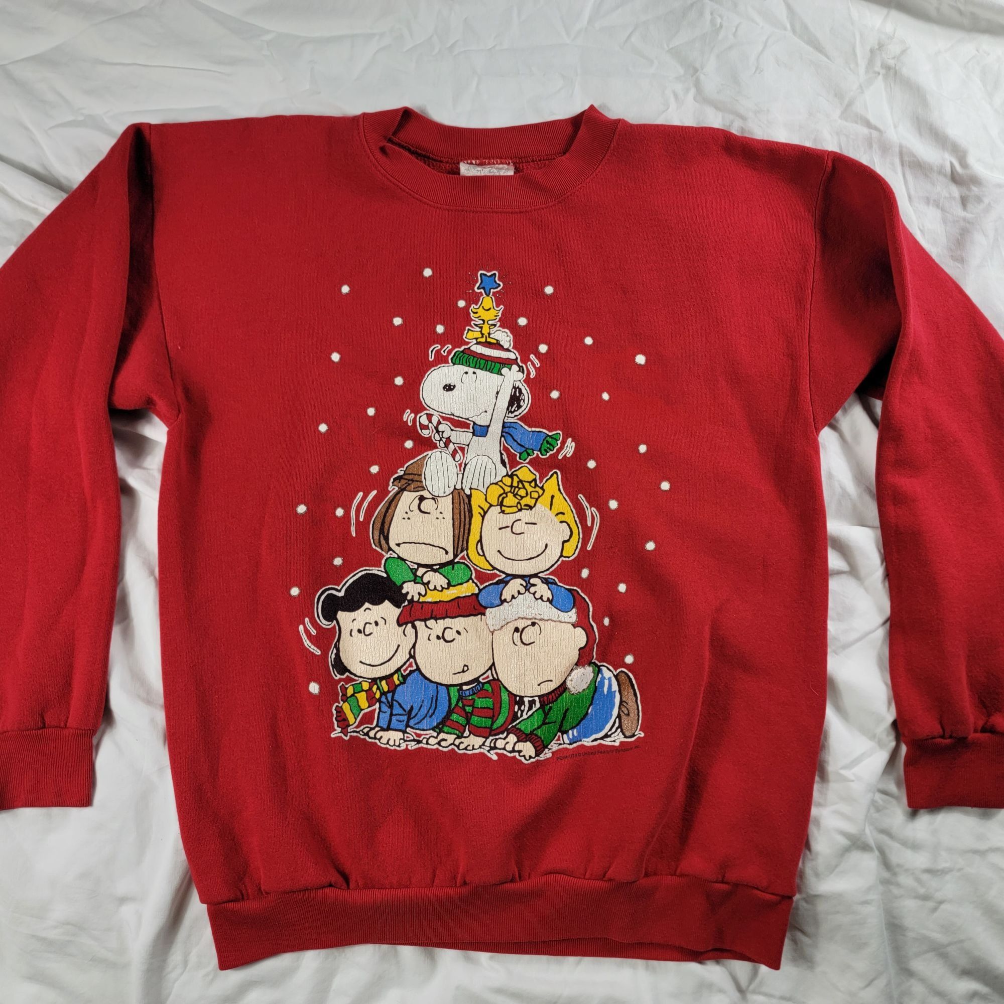 Vintage Peanuts Adults XL Red Pullover Sweater Made In The U