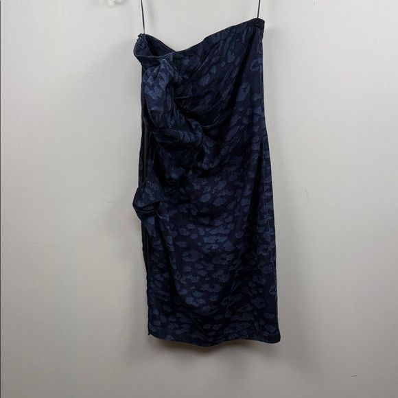 Lanvin LANVIN Paris strapless denim animal print ruffle front dress Size M / US 6-8 / IT 42-44 - 4 Thumbnail