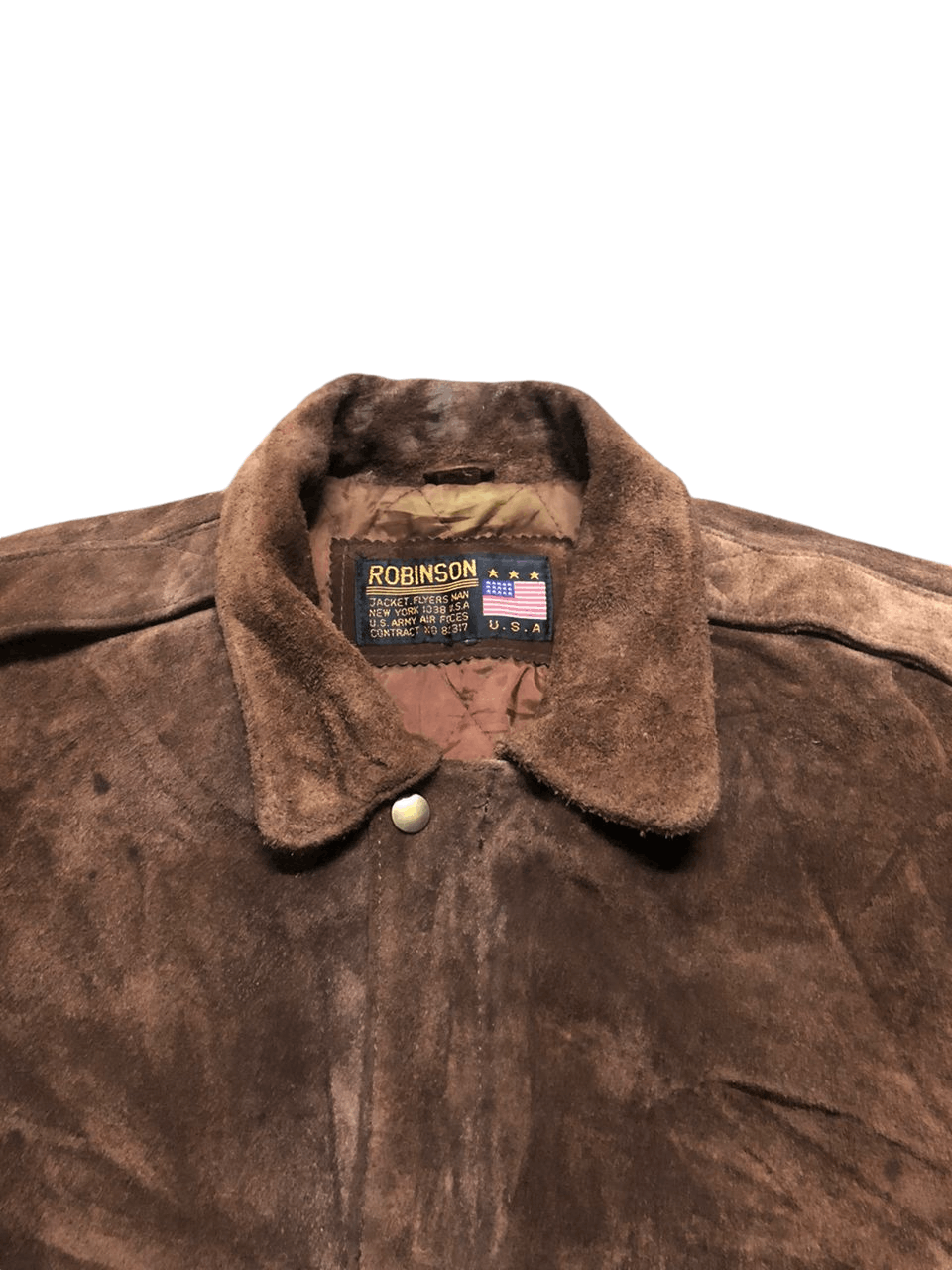 Robinson Les Bains 90s Robinson Les Bains Suede Leather US.Air Force Jacket Size US L / EU 52-54 / 3 - 4 Thumbnail