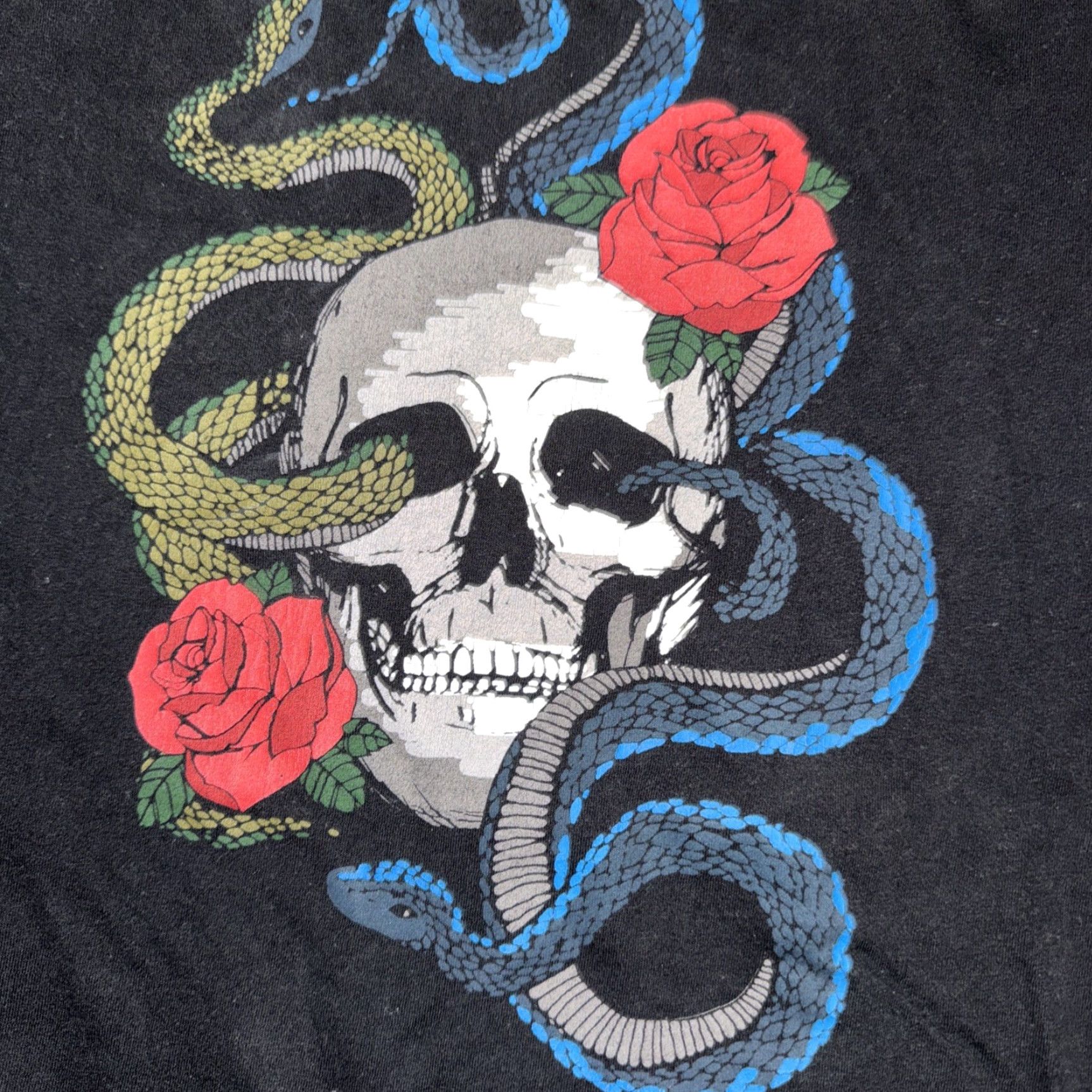 Guess VINTAGE G by Guess T-Shirt Black XL Graphic Skull Roses Snake Y2K Gothic Style Mens Shirt Size US XL / EU 56 / 4 - 3 Thumbnail