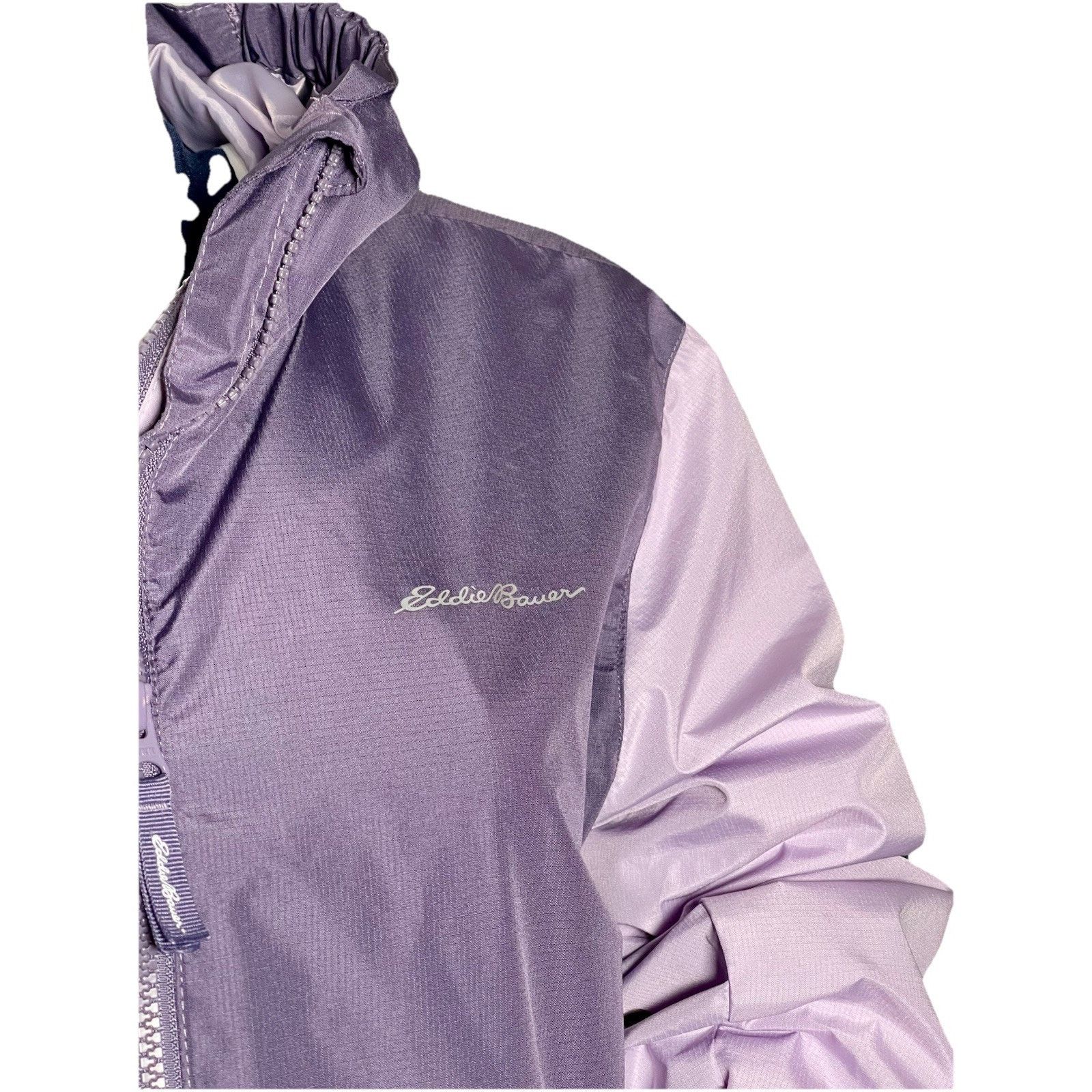 Eddie Bauer Blue Eddie Bauer Women's L Cloud Cap Full Zip Rain Jacket Size L / US 10 / IT 46 - 2 Thumbnail