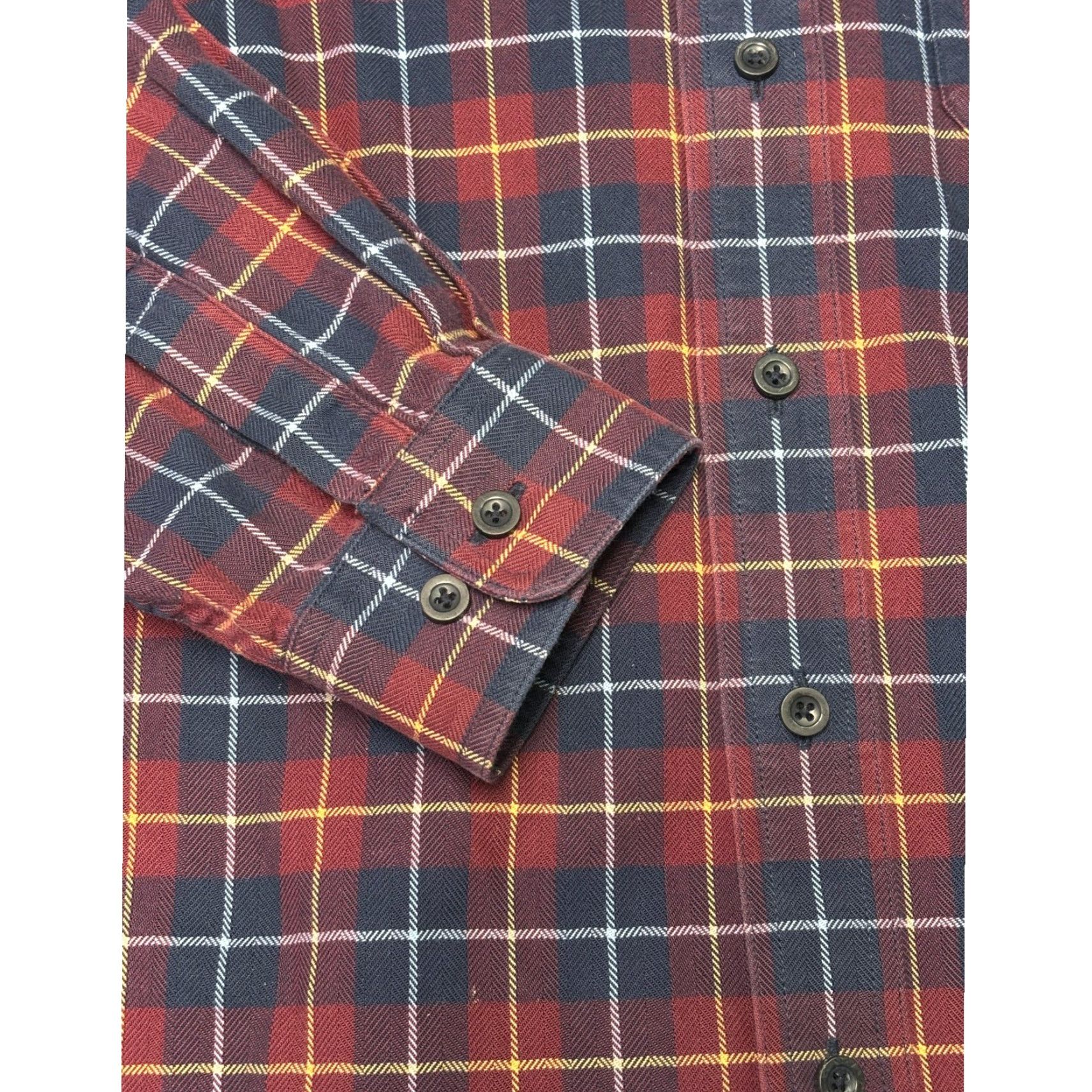 Vintage L.L.Bean Mens Plaid Shirt Long Sleeve Button Down M-REG Red Navy Yellow Cotton Size US M / EU 48-50 / 2 - 5 Thumbnail