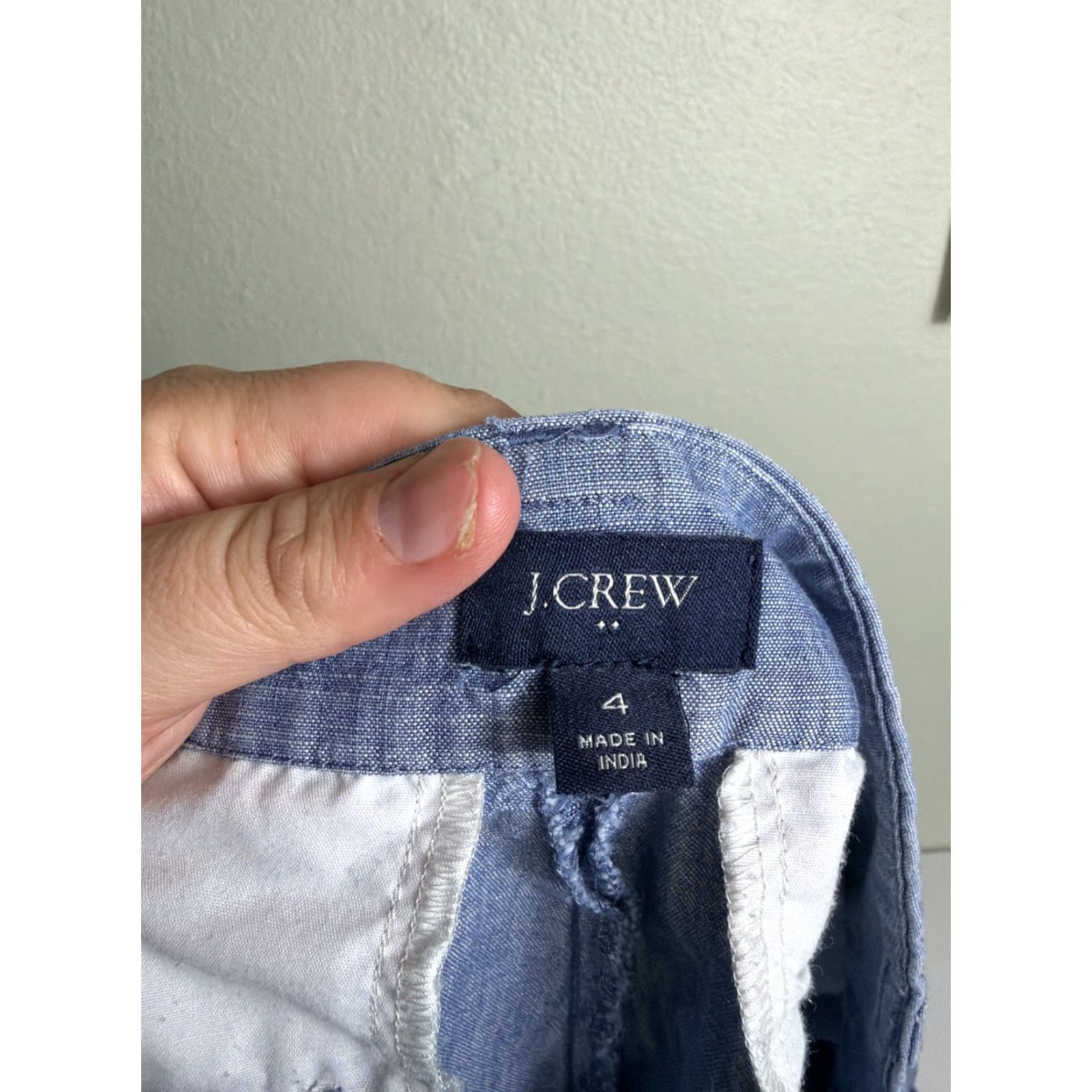 J.Crew J Crew Shorts Women Size 4 Denim Blue Chambray Cotton 30x3.5 Size 28" / US 6 / IT 42 - 7 Thumbnail