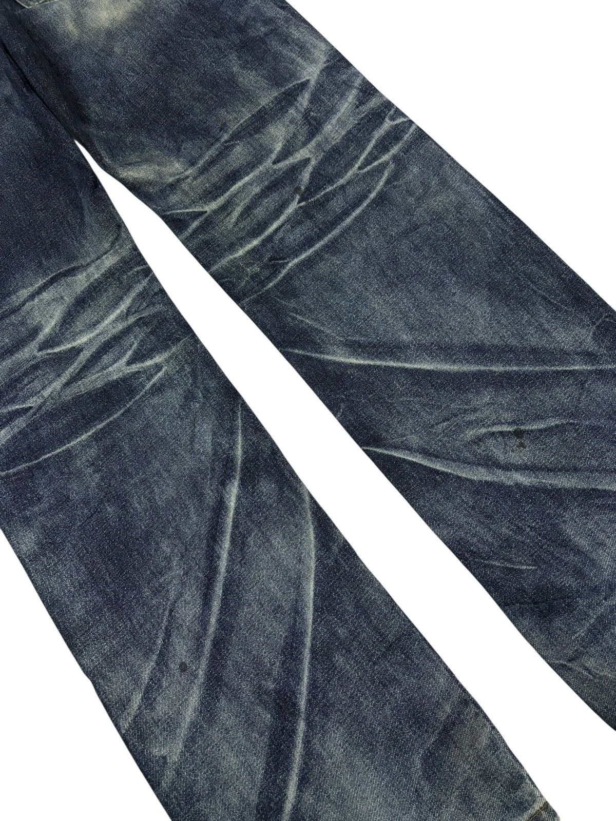 Japanese Brand Vtg WashWash Strike Faded Distressed Heavy Jeans Size US 35 - 7 Thumbnail
