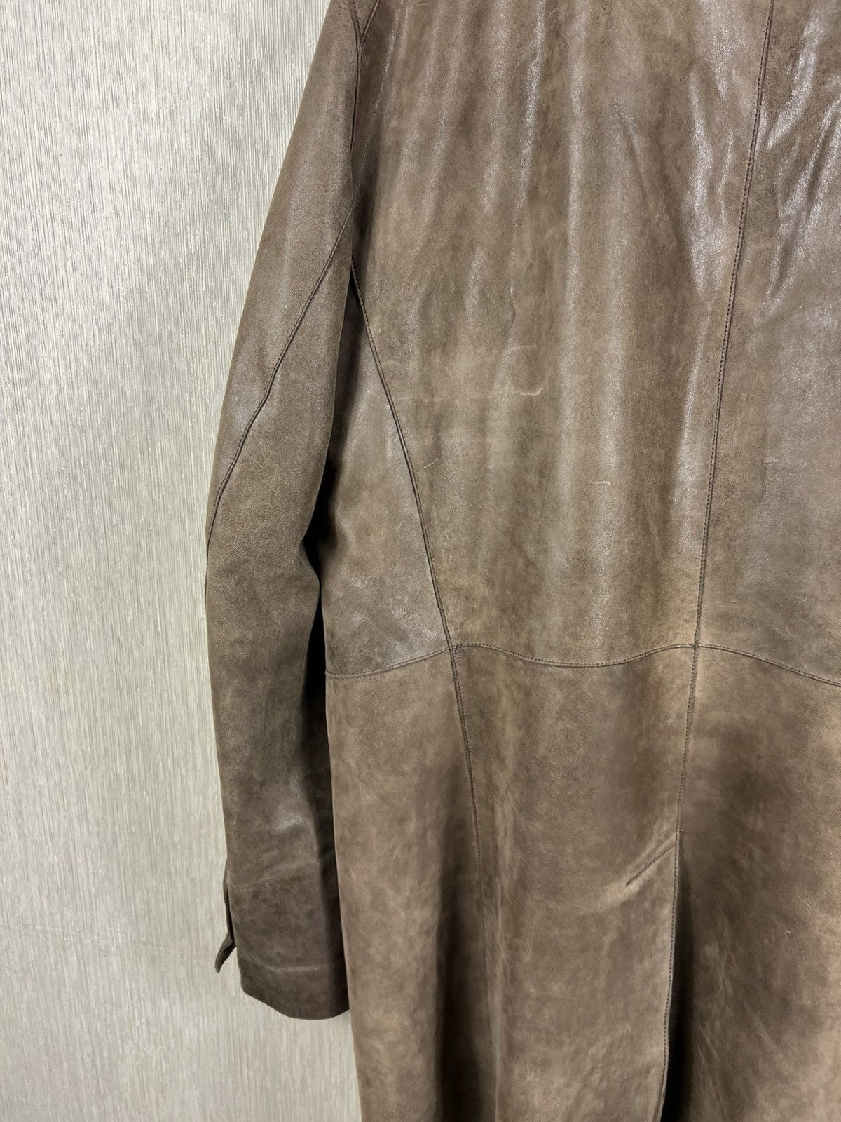 Kenzo Vintage Kenzo leather long coat distressed jacket Size US XL / EU 56 / 4 - 14 Thumbnail