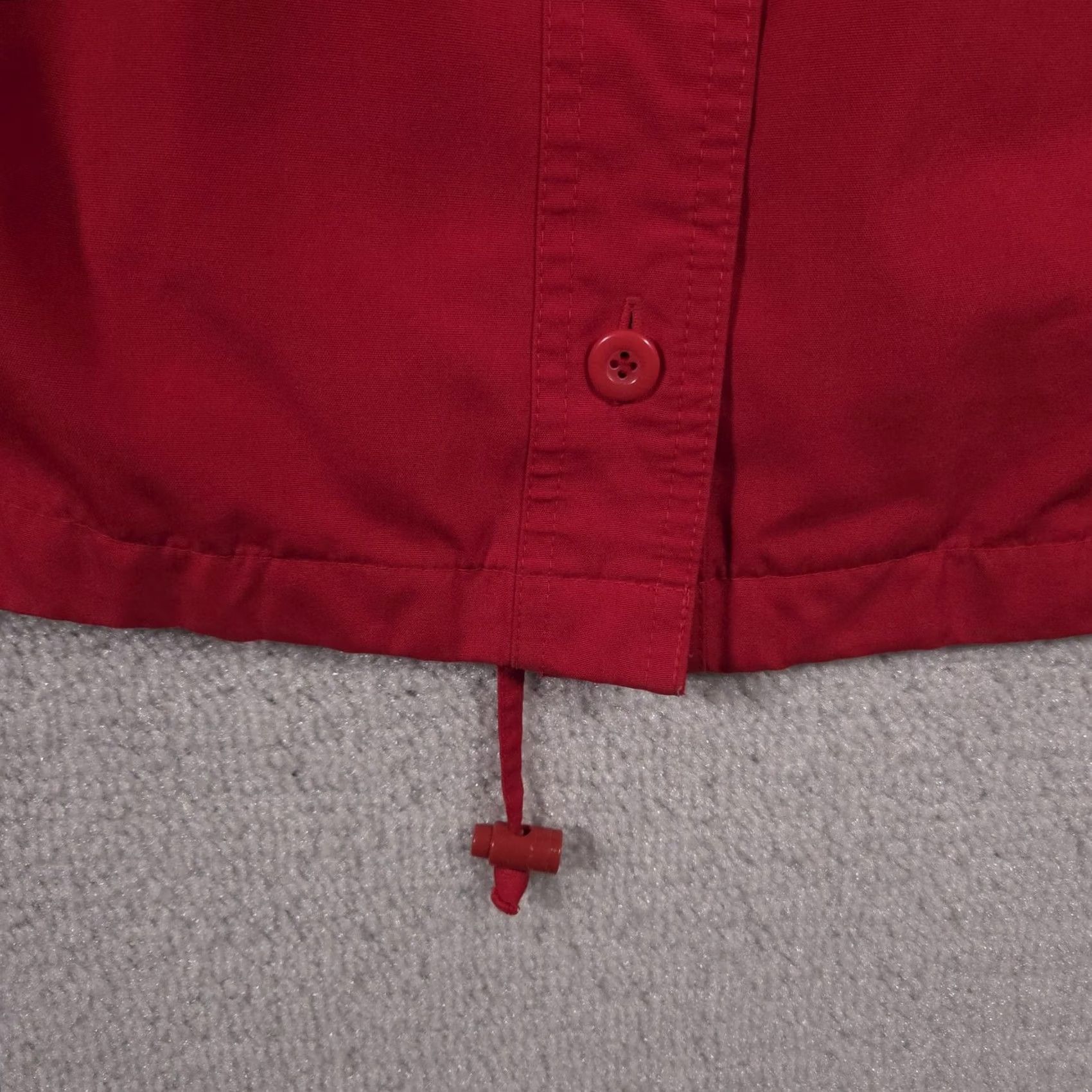 London Fog VINTAGE London Fog Women's Coat Rain Coat Red 12 Regular Waist Cinch Drawstring Hooded Full Zip Pockets Zipper Buttons Elastic Waist Lined Britches? Size XL / US 12-14 / IT 48-50 - 5 Thumbnail