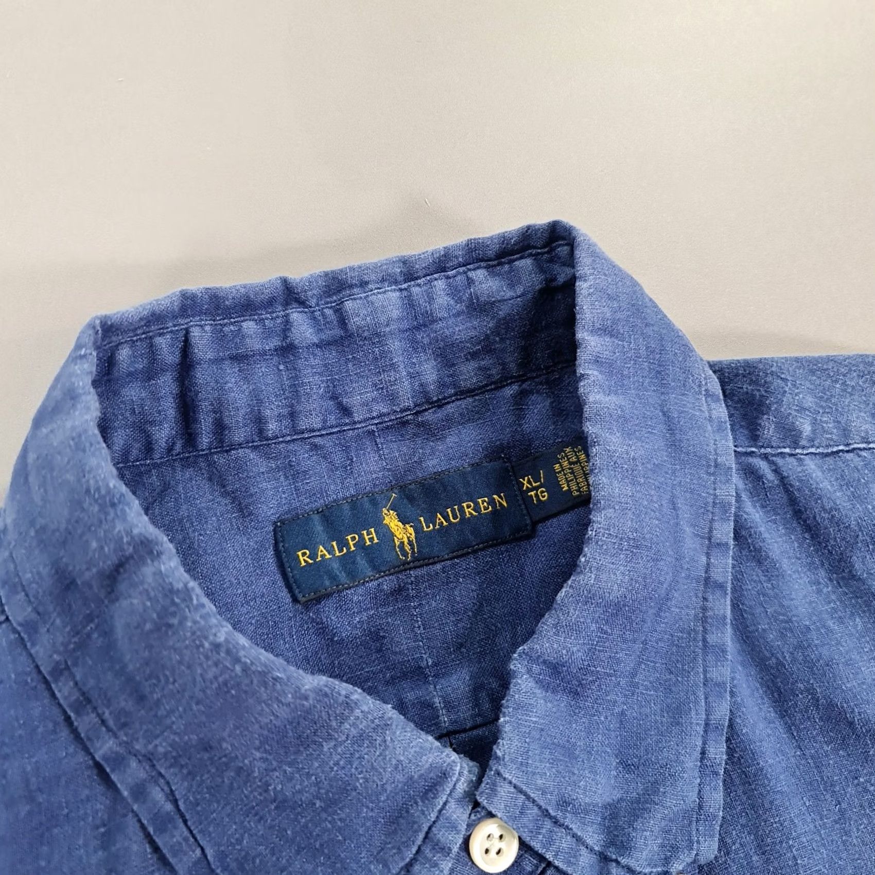 Polo Ralph Lauren Polo Ralph Lauren Shirt Mens XL Linen Navy Blue 100% Linen Button-Up Collared Short Sleeve Casual Classic Size US XL / EU 56 / 4 - 3 Thumbnail