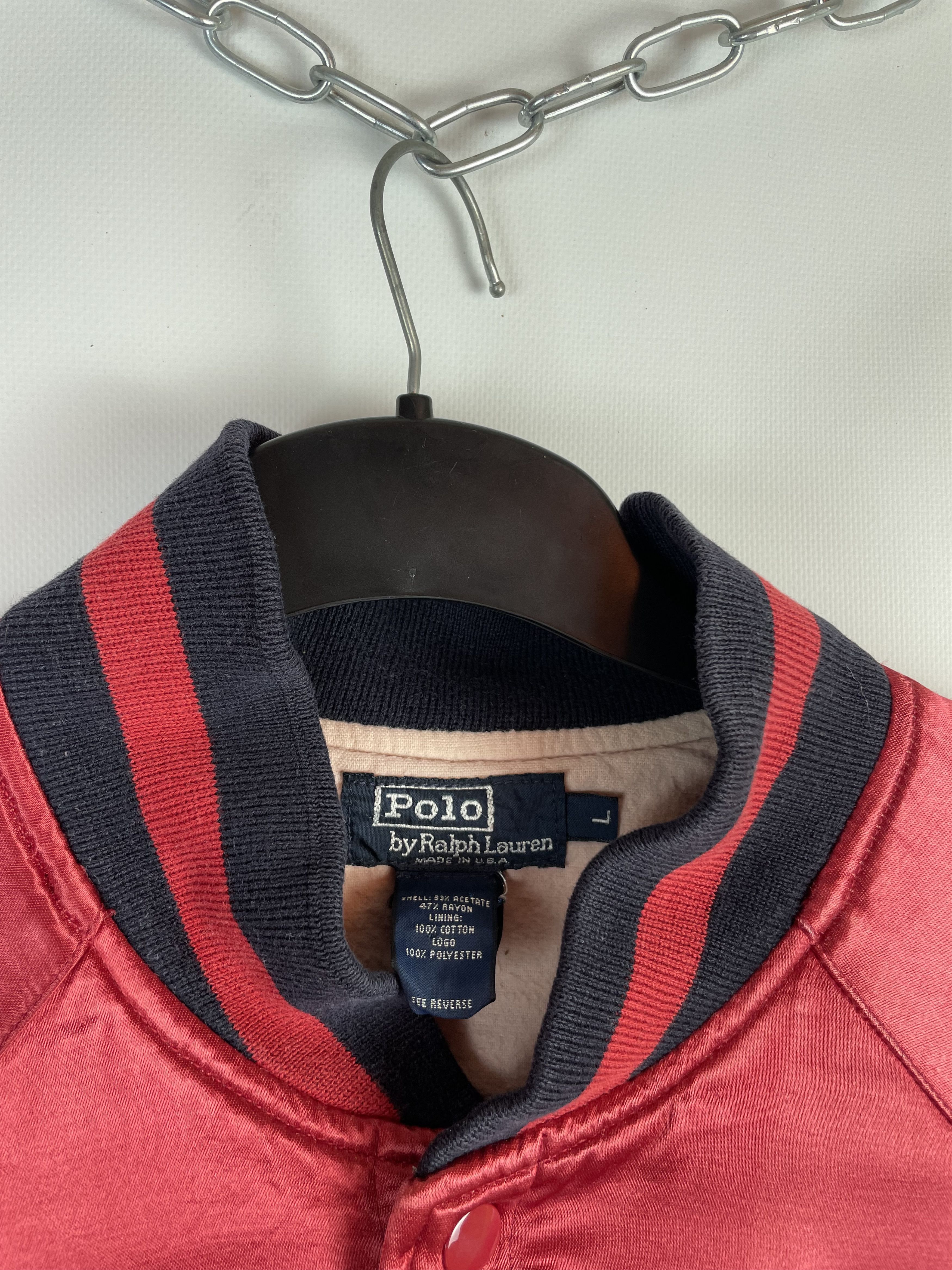 Polo Ralph Lauren Rare Vintage Polo Ralph Lauren Satin Jacket USA 80s Size US L / EU 52-54 / 3 - 6 Thumbnail