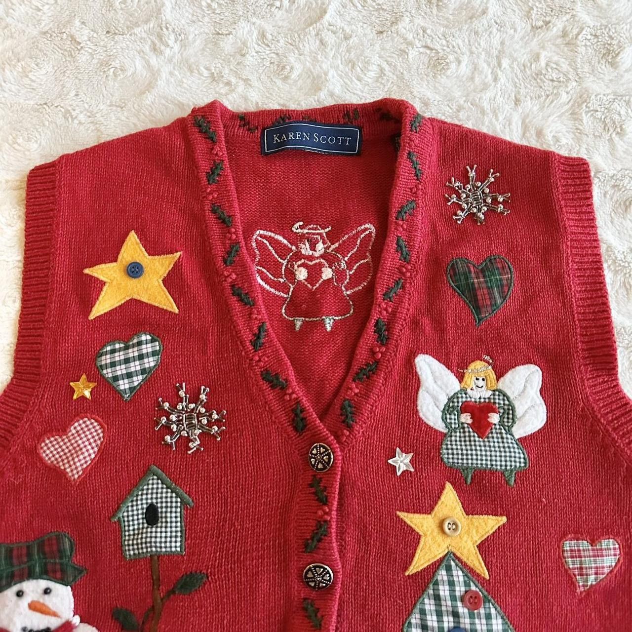 Other Vintage Christmas Holiday Sweater Vest Womens XL Red Angel Size M / US 6-8 / IT 42-44 - 3 Thumbnail
