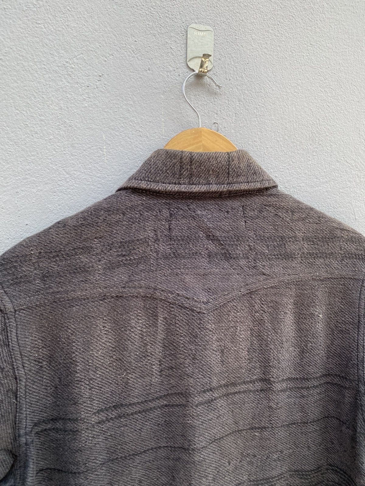 Flannel × Japanese Brand HERITAGE STONE Distress Look Charcoal Grey Flannel Size US M / EU 48-50 / 2 - 9 Thumbnail