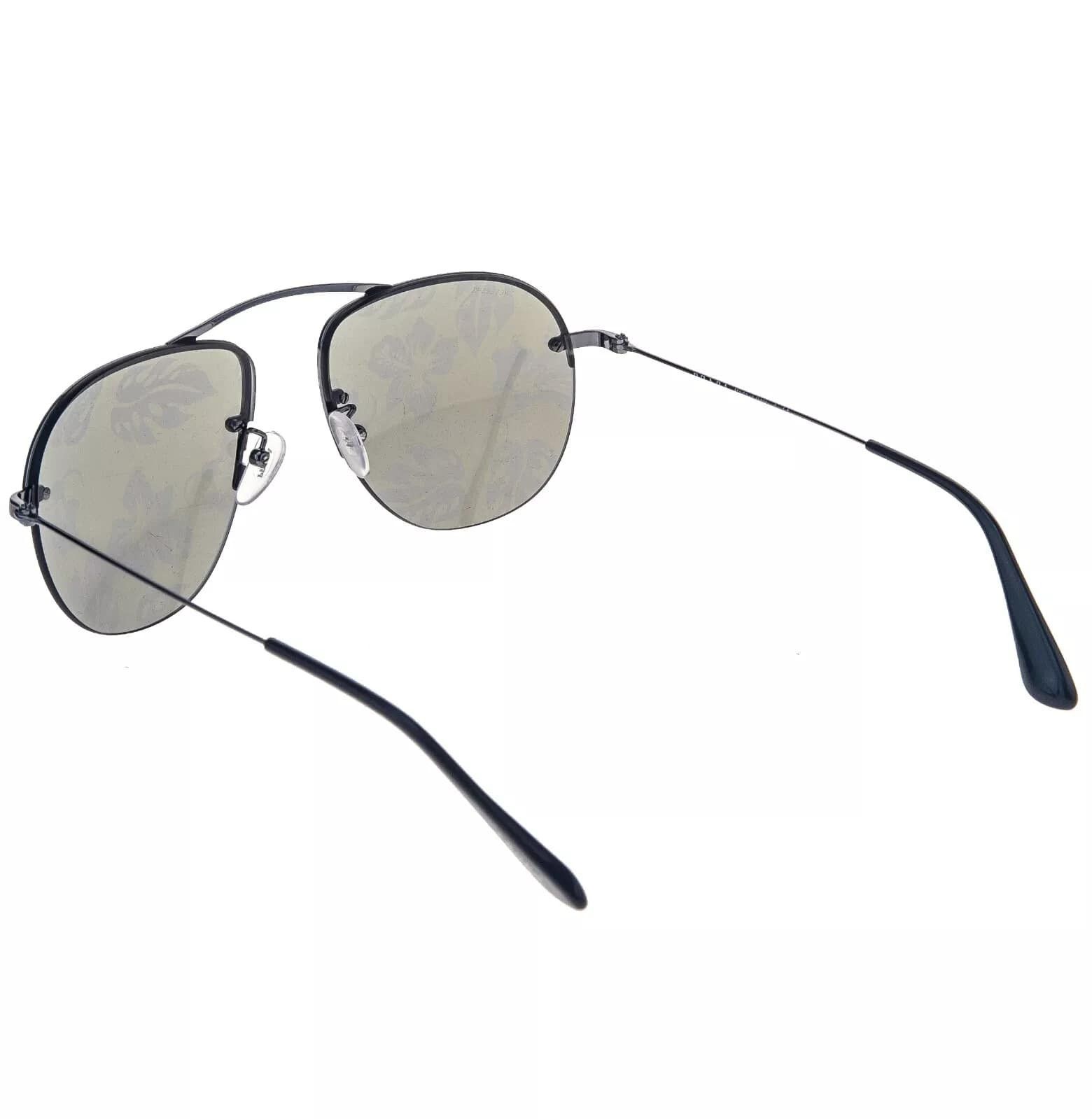 Prada PRADA TEDDY PR58OS Aviator Gunmetal Blue Hibiscus 58O Size ONE SIZE - 9 Thumbnail