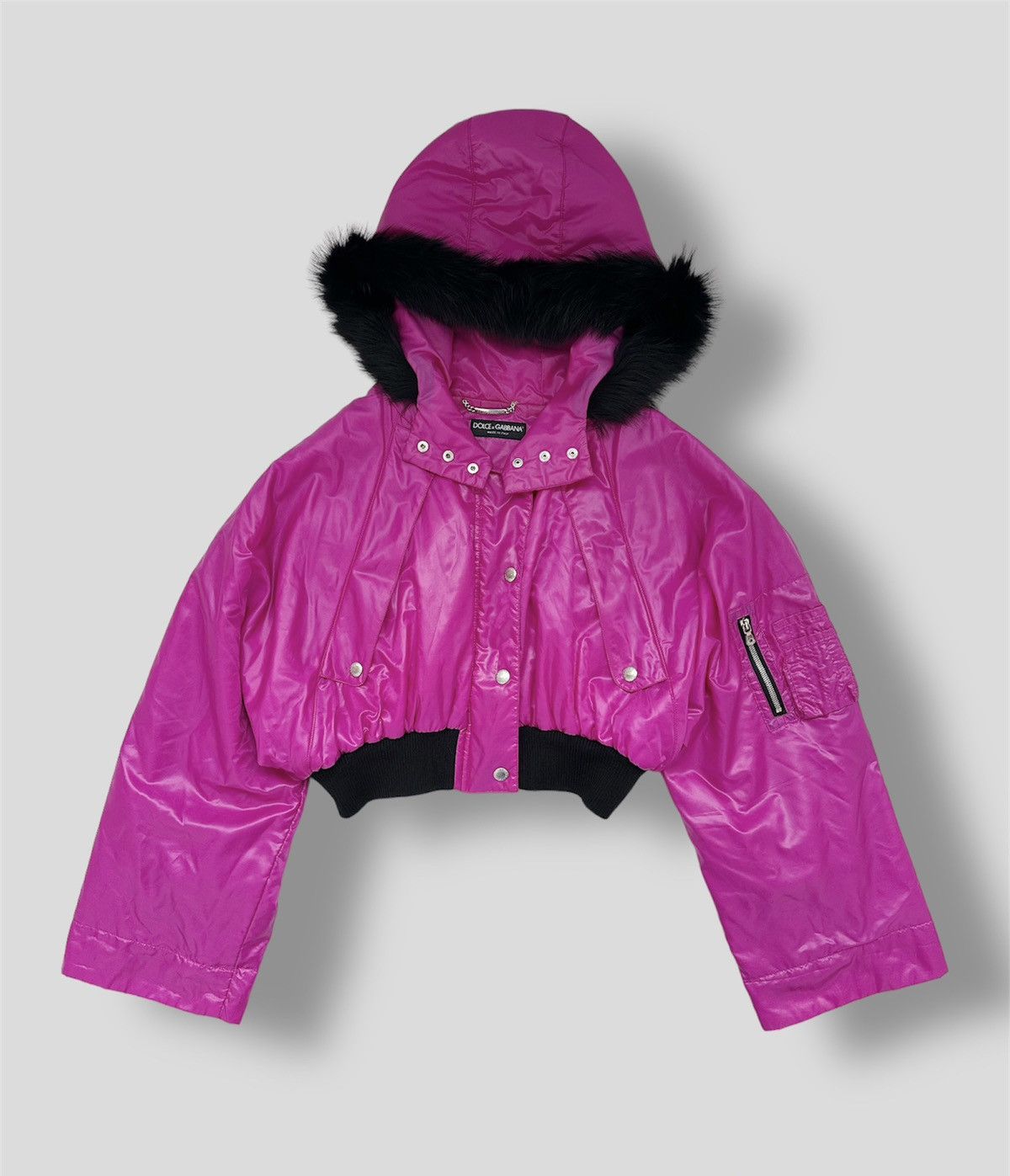 Dolce & Gabbana DOLCE & GABBANA FW 2003 Runway Fur Cropped Pink down Jacket Size M / US 6-8 / IT 42-44 - 5 Thumbnail