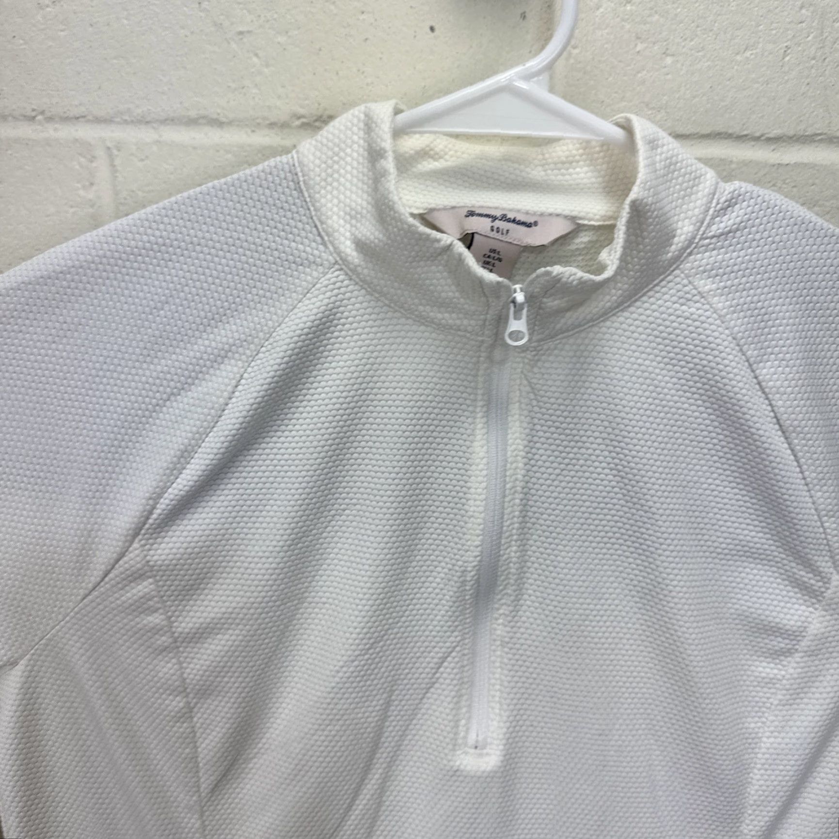 Tommy Bahama Tommy Bahama Golf Sweater Women L White 1/4 Zip L/S Pullover Thumbholes Pockets Sport Activewear Casual Size L / US 10 / IT 46 - 3 Thumbnail