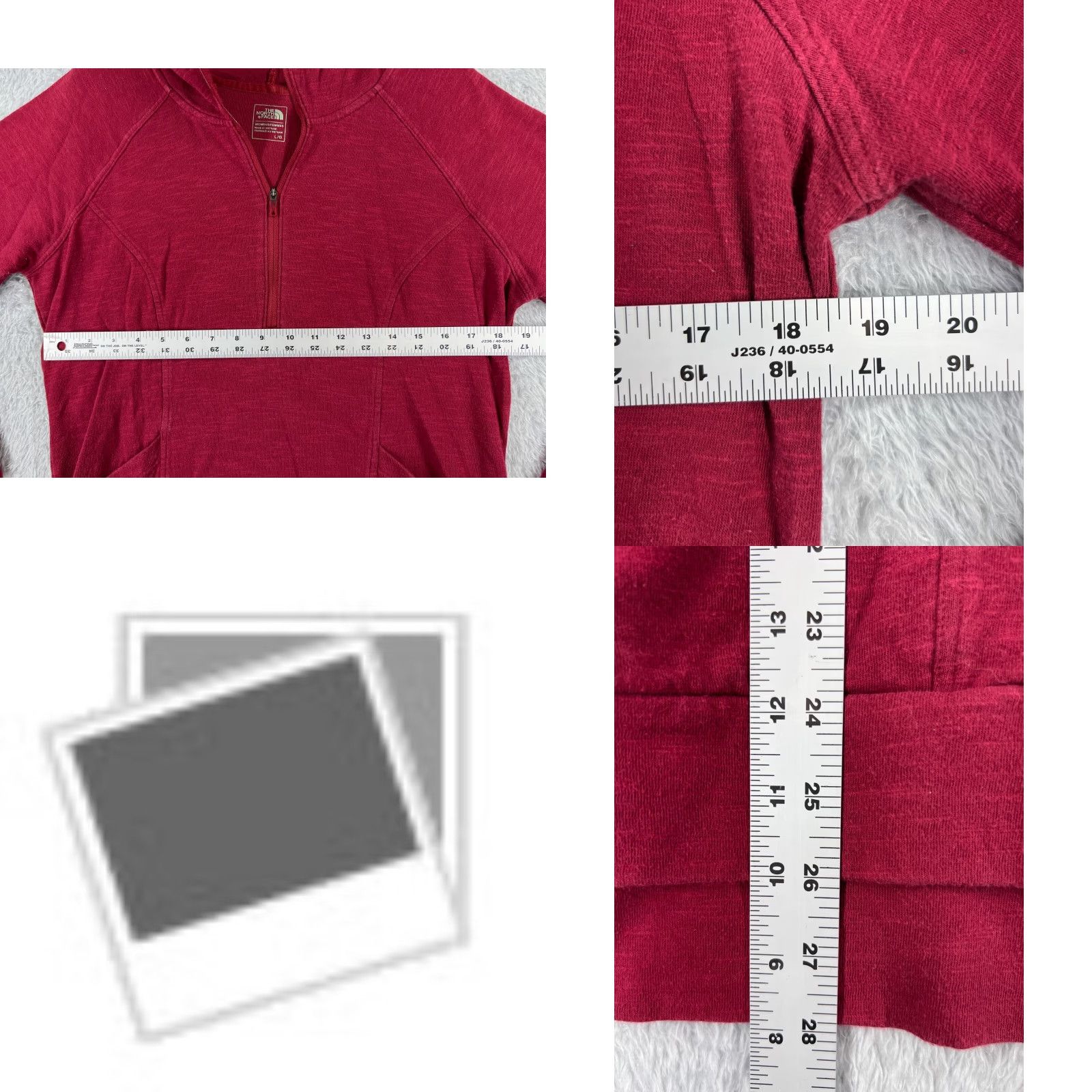 The North Face The North Face Hoodie Womens L Red Pullover Lightweight Crew Neck 1/2 Zip Logo Activewear - Regular Fit Size L / US 10 / IT 46 - 8 Thumbnail