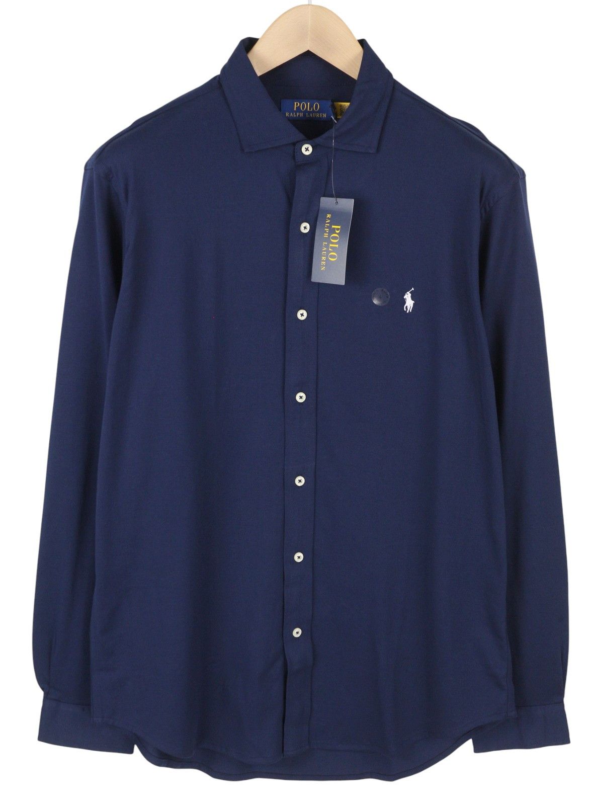 Ralph Lauren L Dark Blue Cutaway Button-Up Embroidered Logo 86990 Size US L / EU 52-54 / 3 - 1 Thumbnail