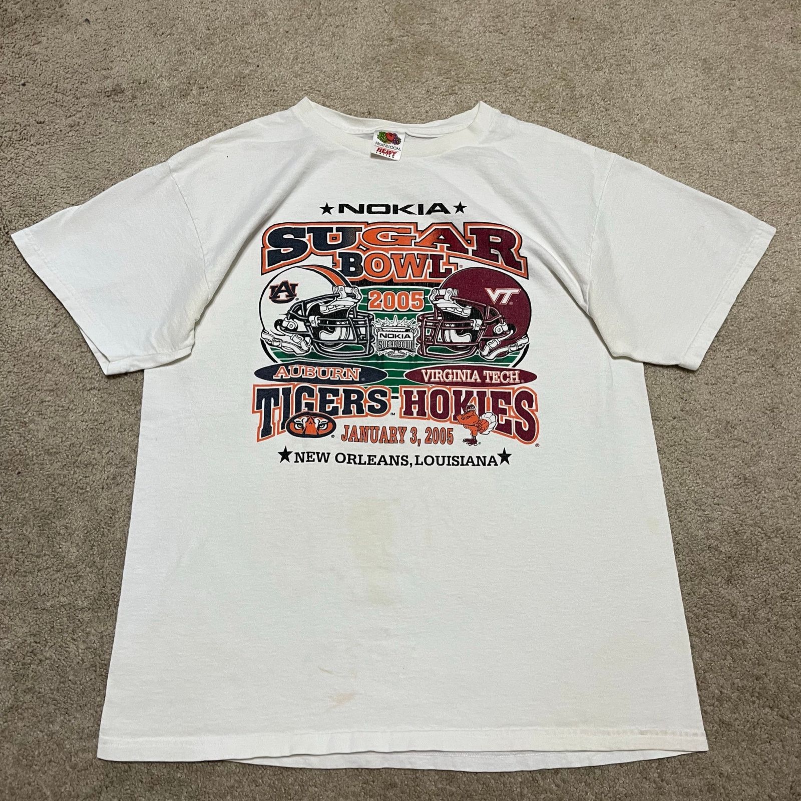 Fruit Of The Loom 2005 VT vs Auburn Sugar Bowl BCS Game New Orleans Graphic Size US M / EU 48-50 / 2 - 1 Thumbnail