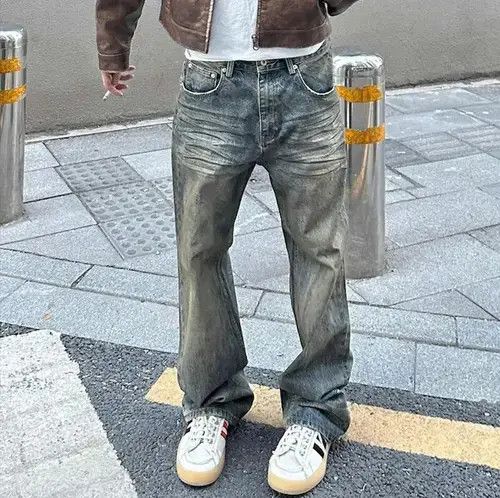 Japanese Brand Washed Dirty Distressed jeans Size US 35 - 2 Thumbnail