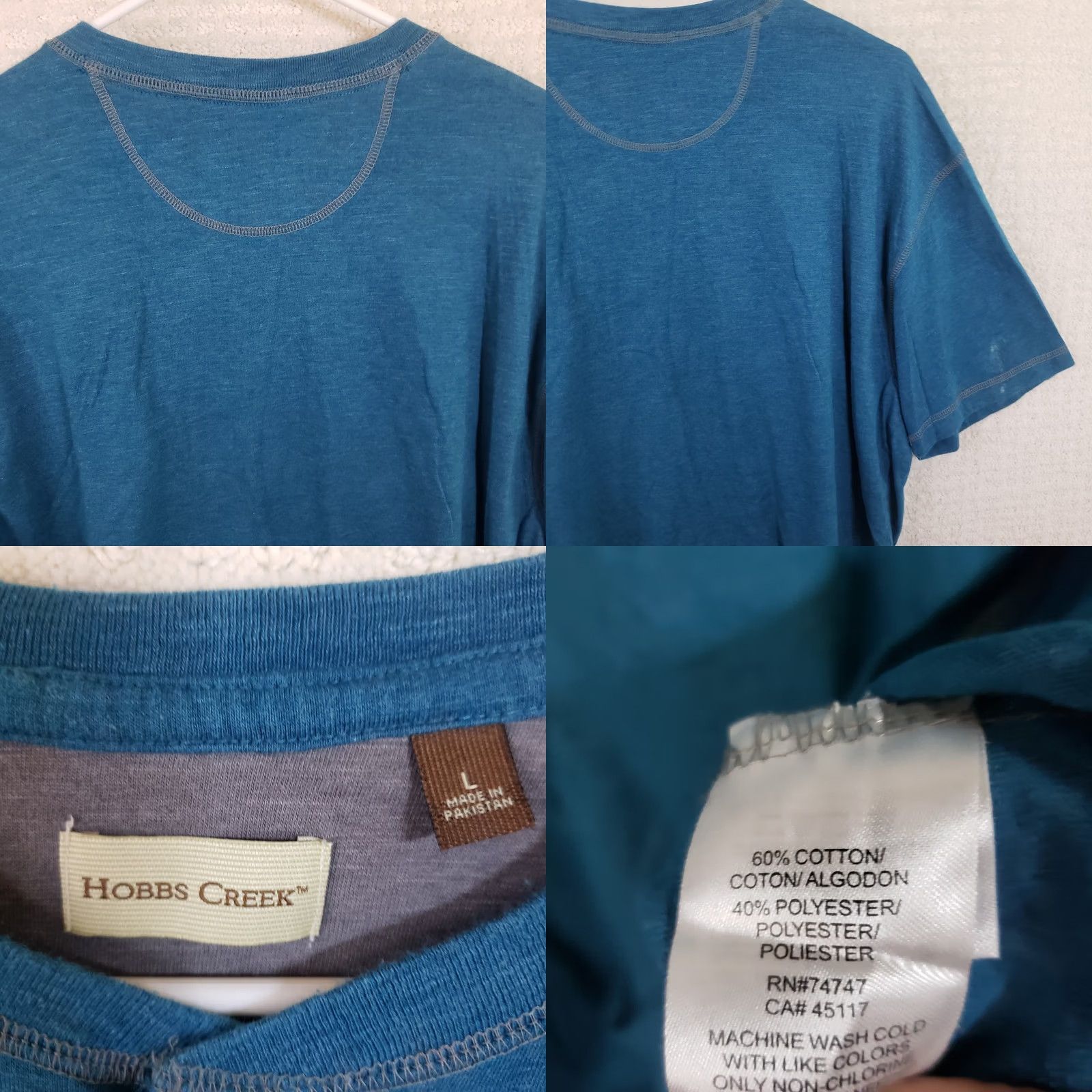 Vintage Hobbs Creek Large Mens Turquoise Henley Shirt Size US L / EU 52-54 / 3 - 8 Thumbnail