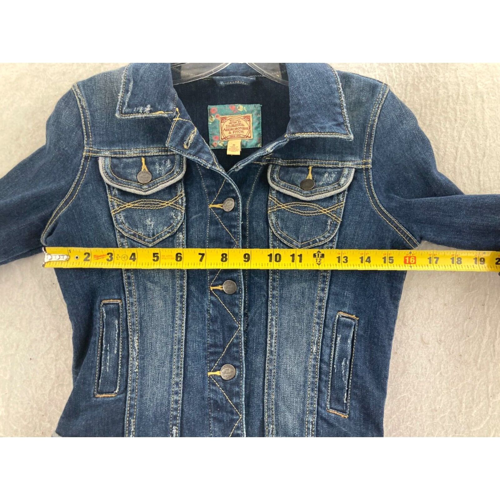 Abercrombie & Fitch Abercrombie & Fitch Denim Trucker Jacket Womens Small Long Sleeve Blue Cotton Size S / US 4 / IT 40 - 7 Thumbnail